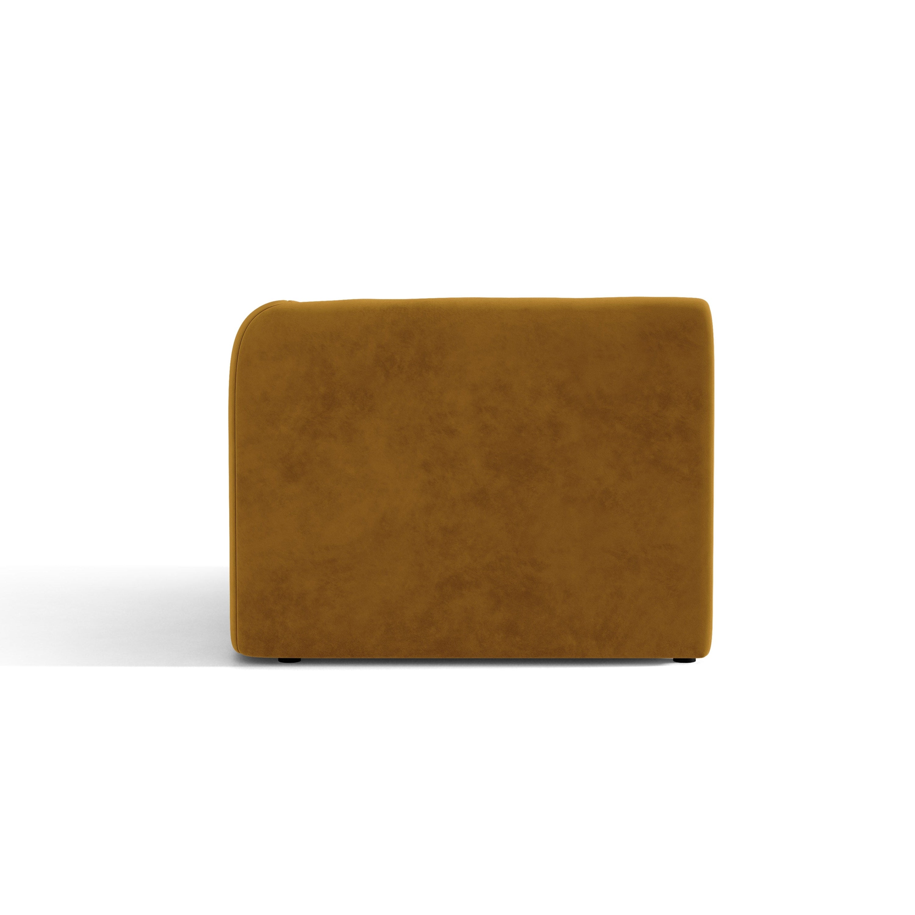 Sofa modułowa aksamitna MILEY - moduł prawostronny żółty – welur