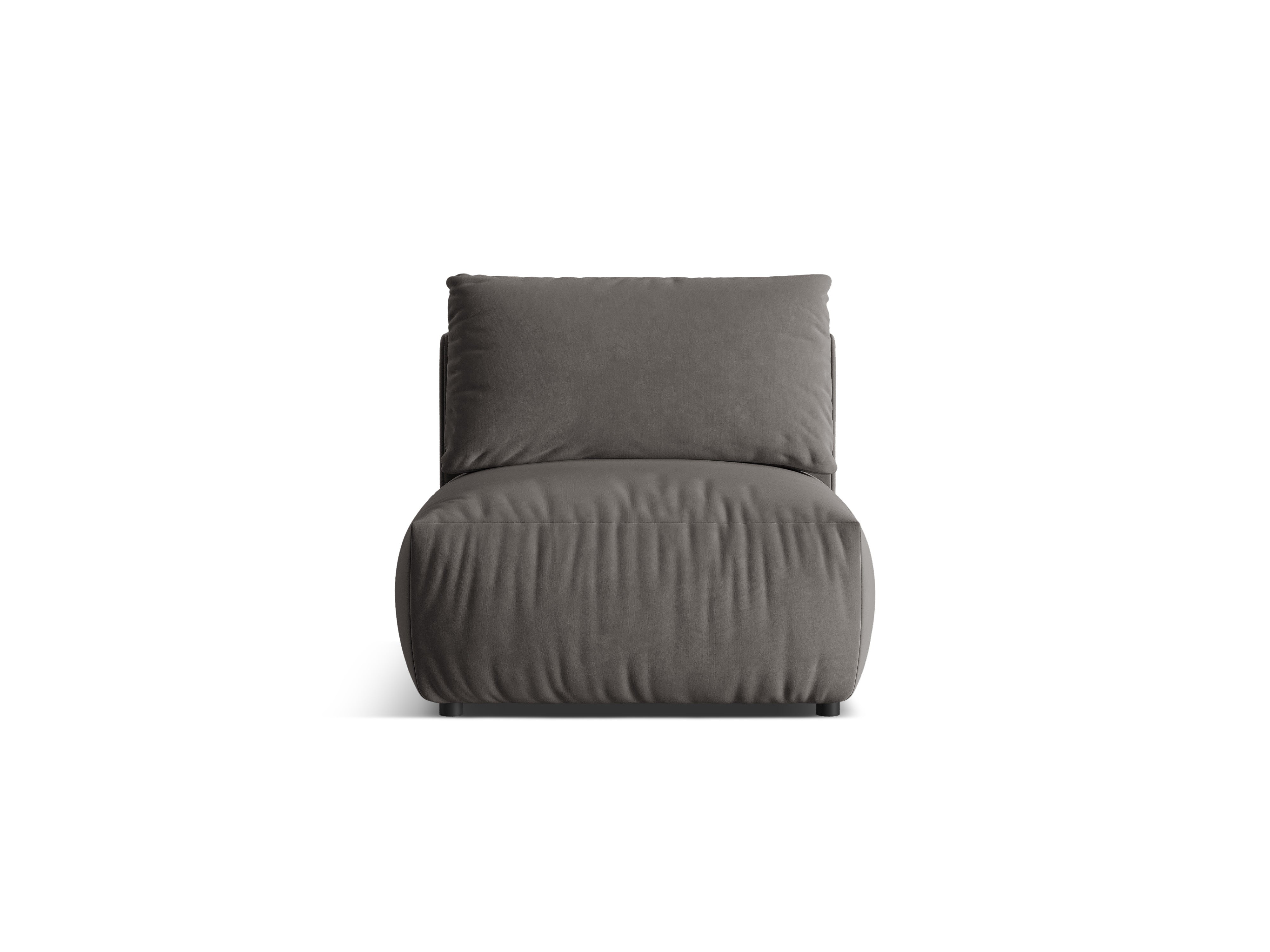 Sofa modułowa aksamitna CHRIS - element środkowy ciemnoszary
