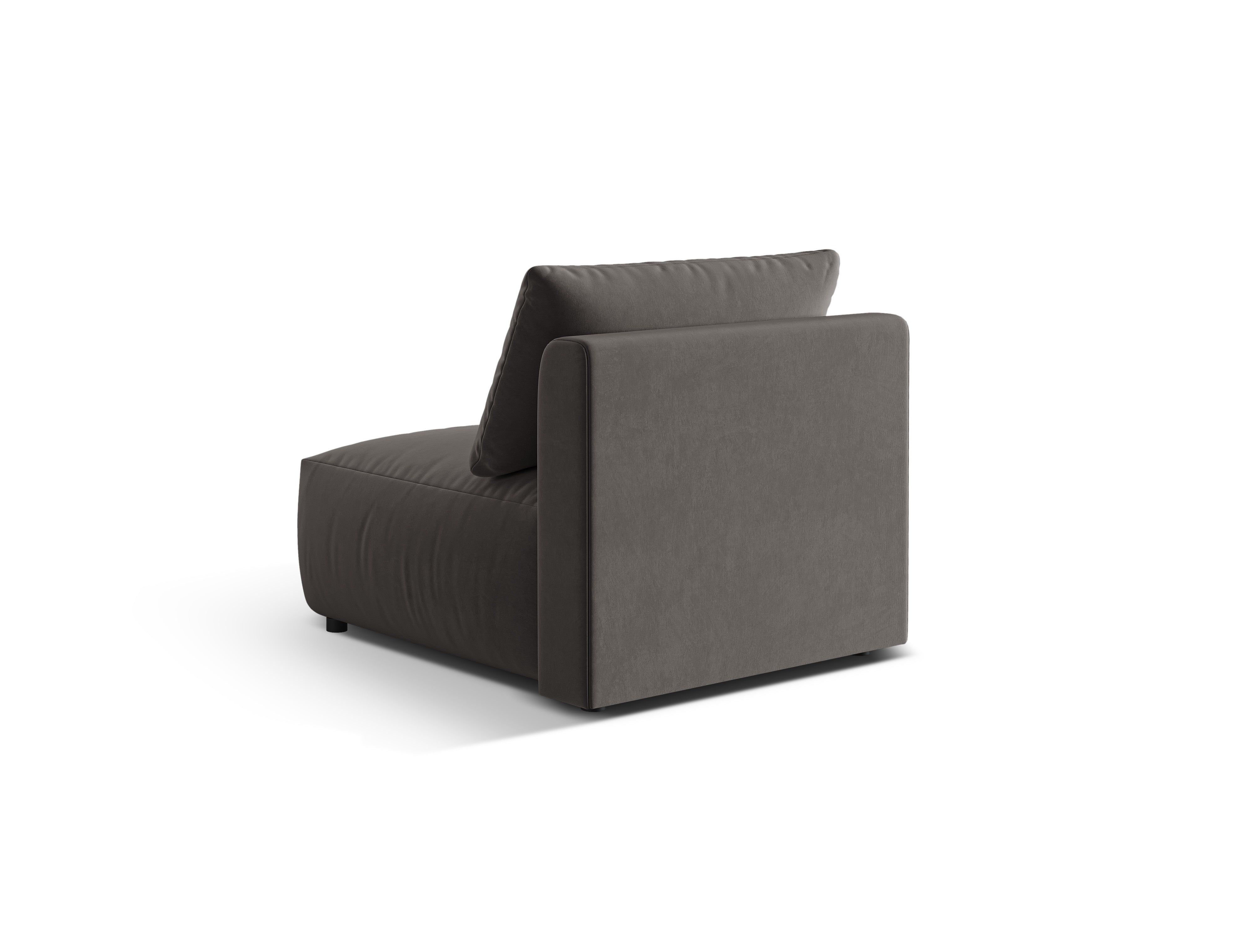 Sofa modułowa aksamitna CHRIS - element środkowy ciemnoszary