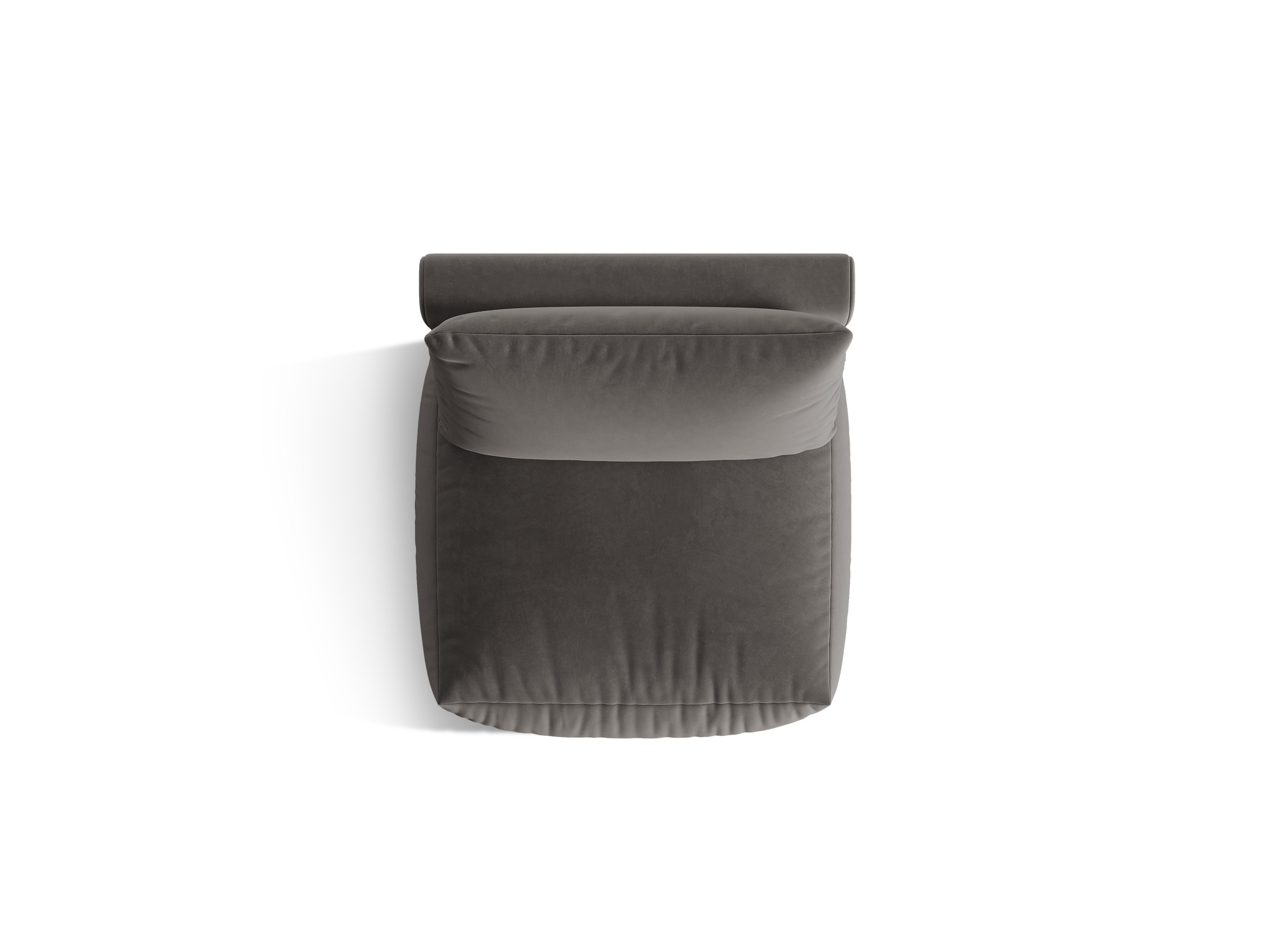 Sofa modułowa aksamitna CHRIS - element środkowy ciemnoszary