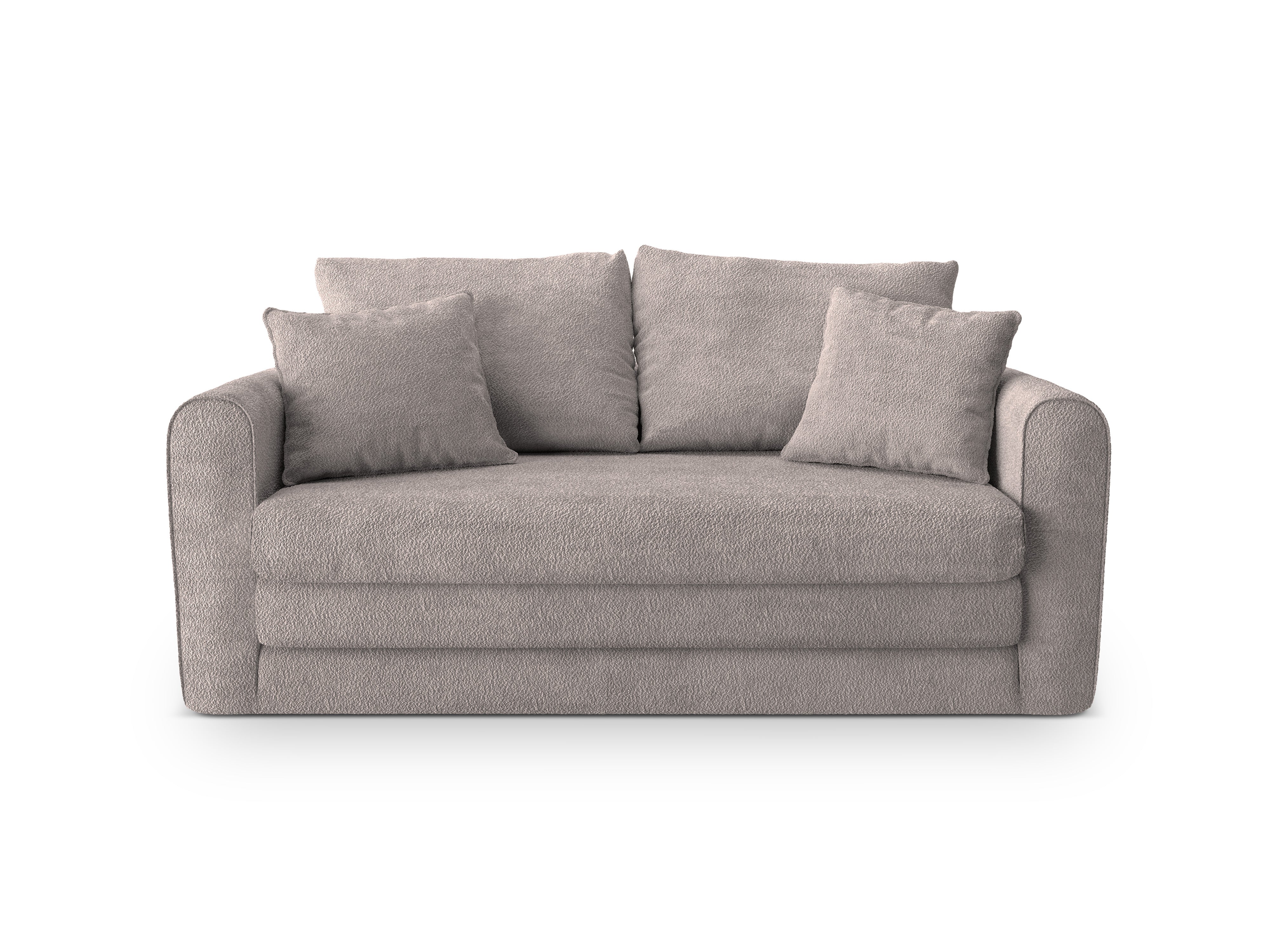 Sofa 2-osobowa z funkcją spania LIDO ciepły szary boucle