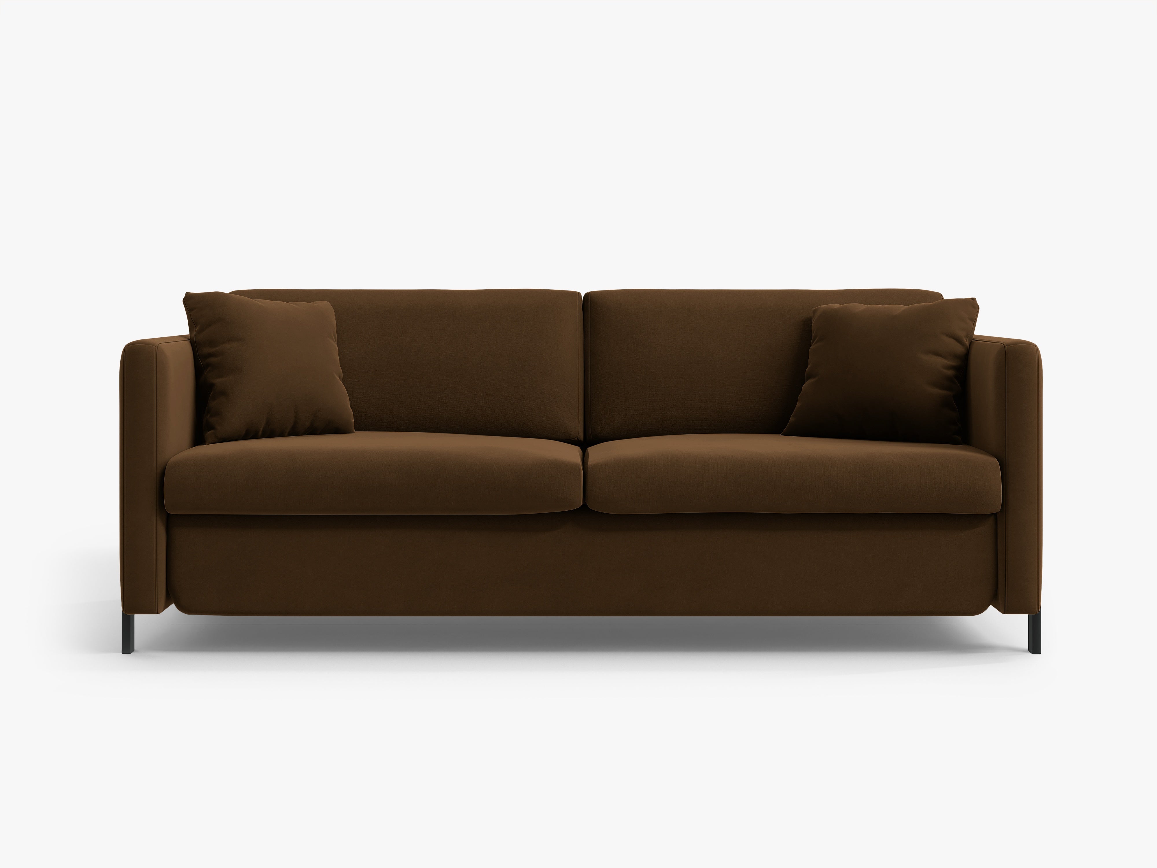 Sofa aksamitna 2-osobowa z funkcją spania GLORIA czekoladowy