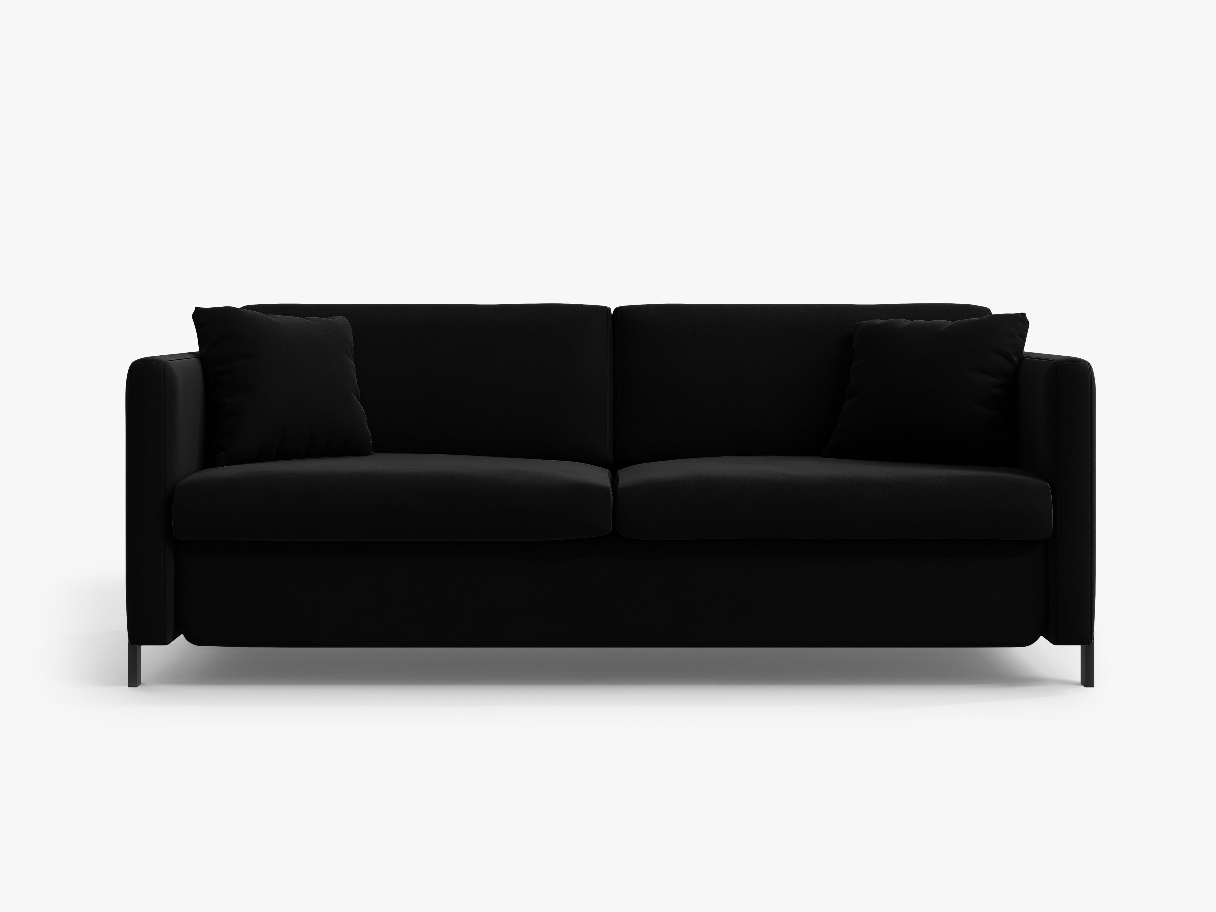 Sofa aksamitna 2-osobowa z funkcją spania GLORIA czarny