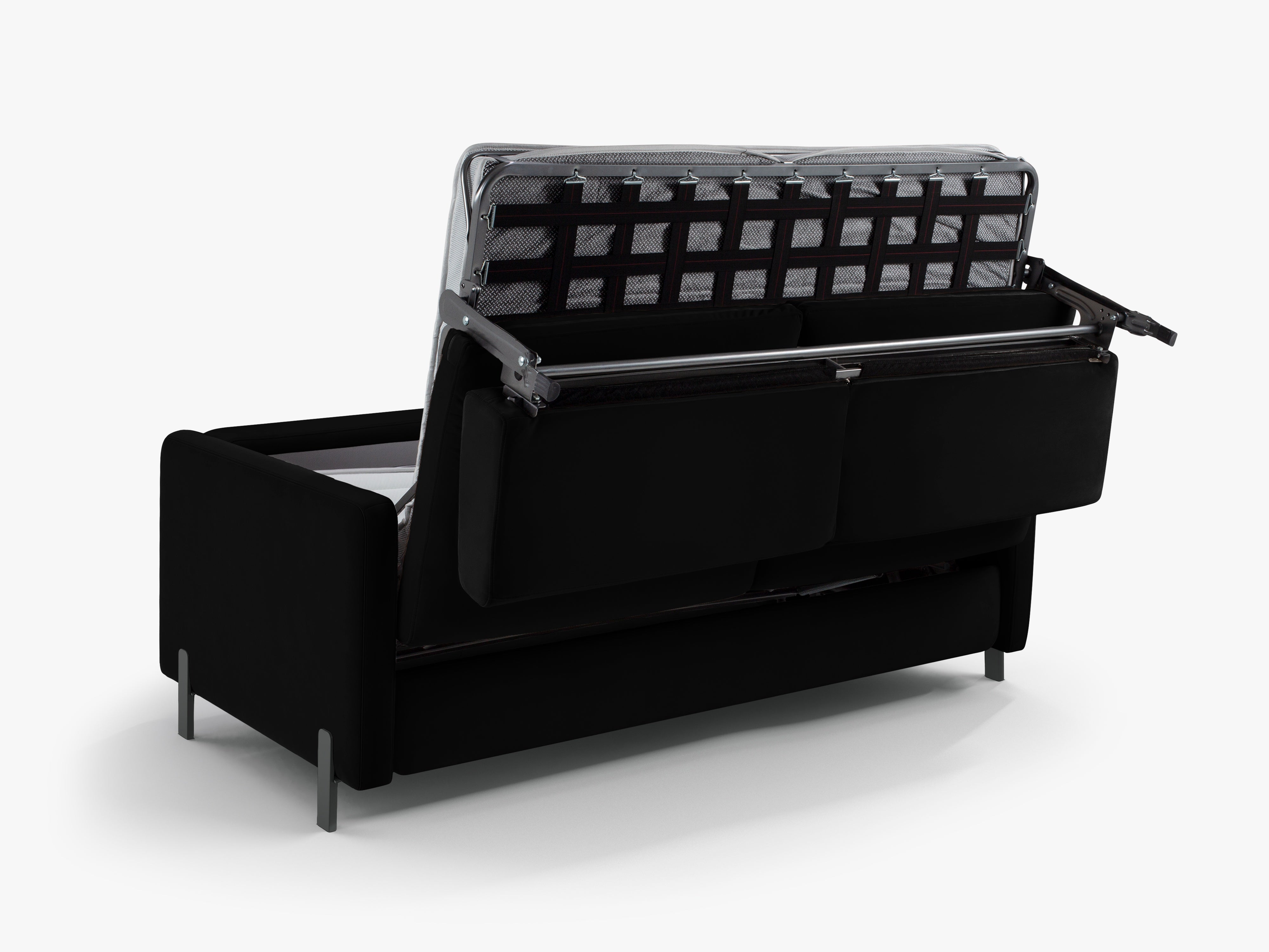 Sofa aksamitna 2-osobowa z funkcją spania GLORIA czarny