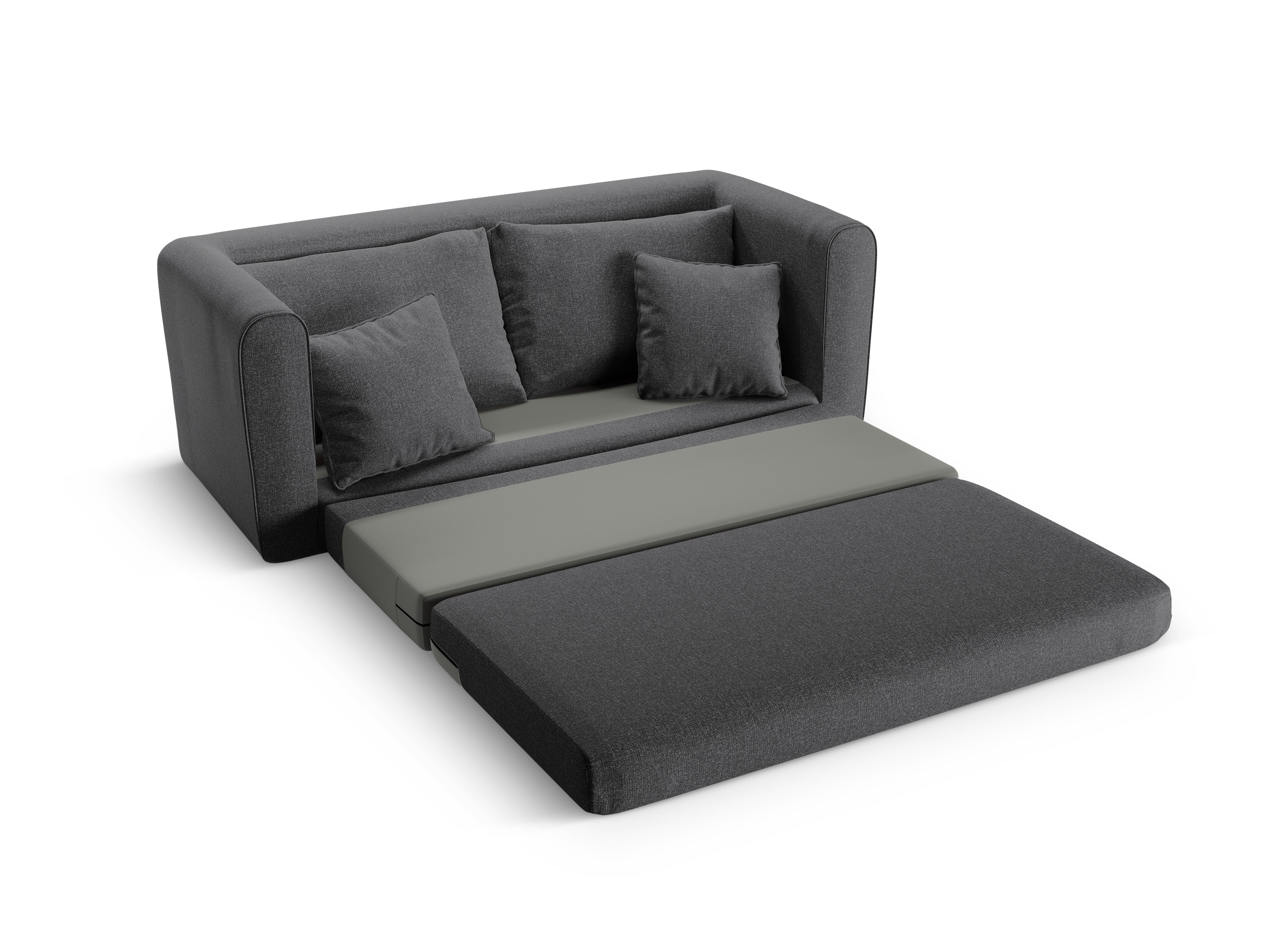 Sofa 2-osobowa z funkcją spania LIDO ciemny szary