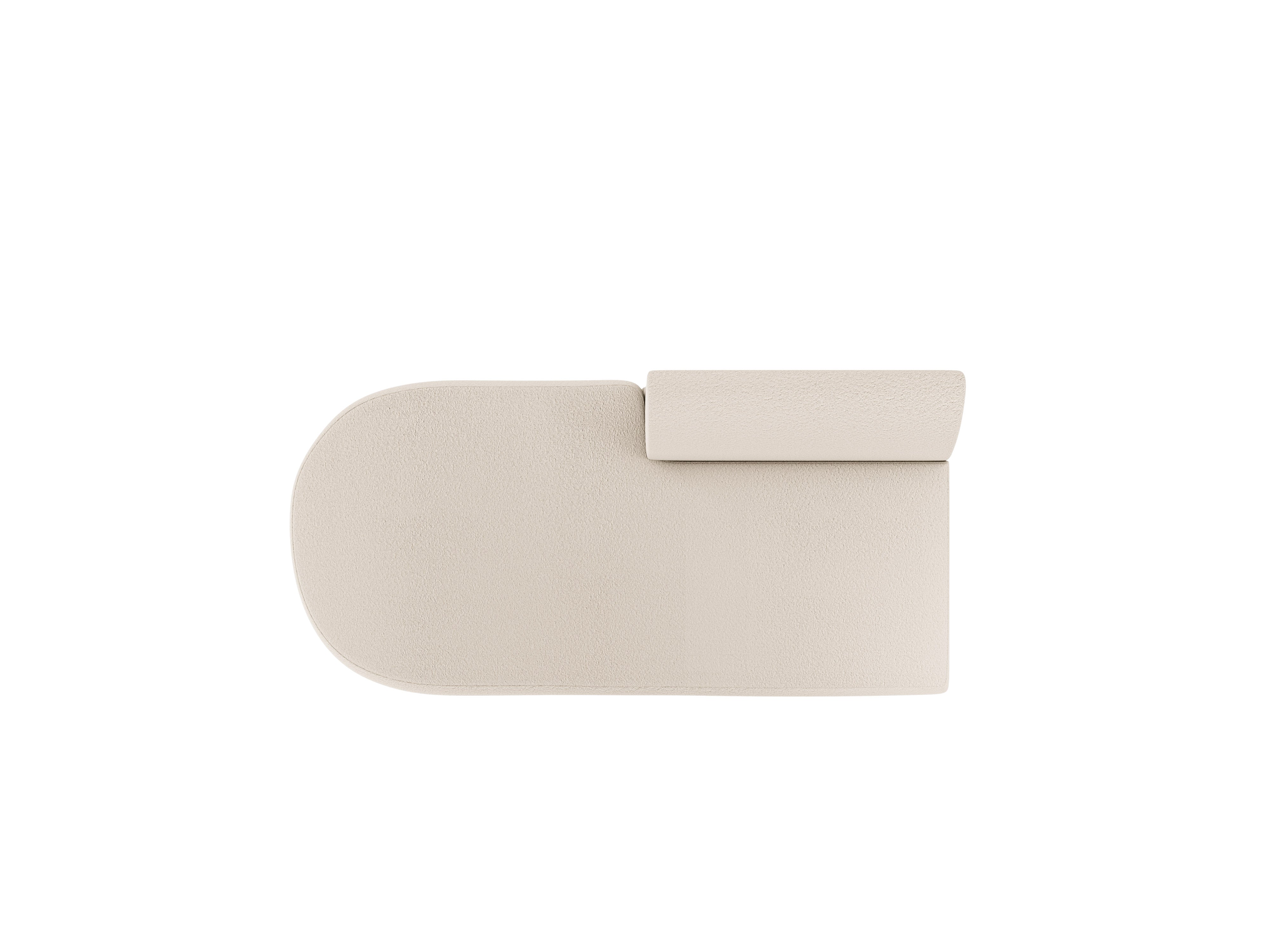 Left-facing 2-seater chaise longue MILEY beige boucle