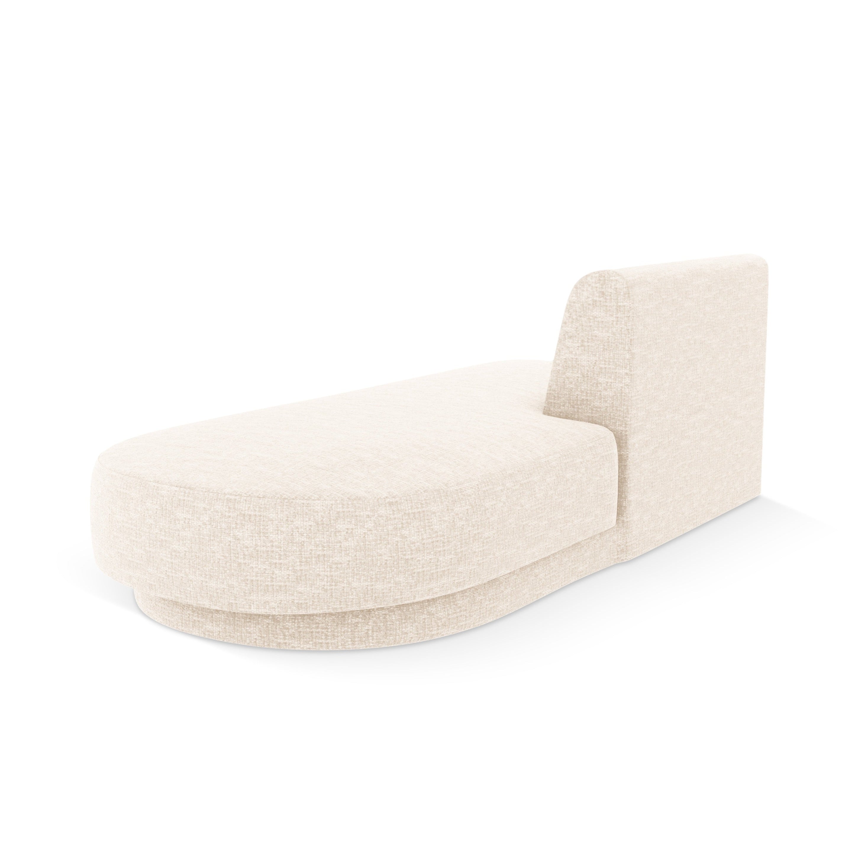 Right-facing 2-seater chaise longue MILEY light beige silky chenille