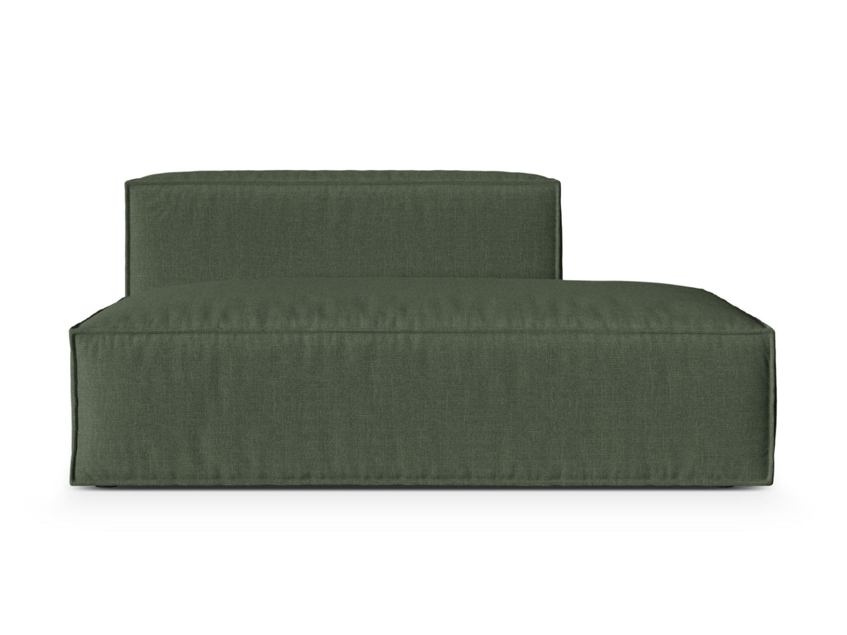 Sofa 3-osobowa z otomaną prawostronną NURIA mchowy – Micadoni