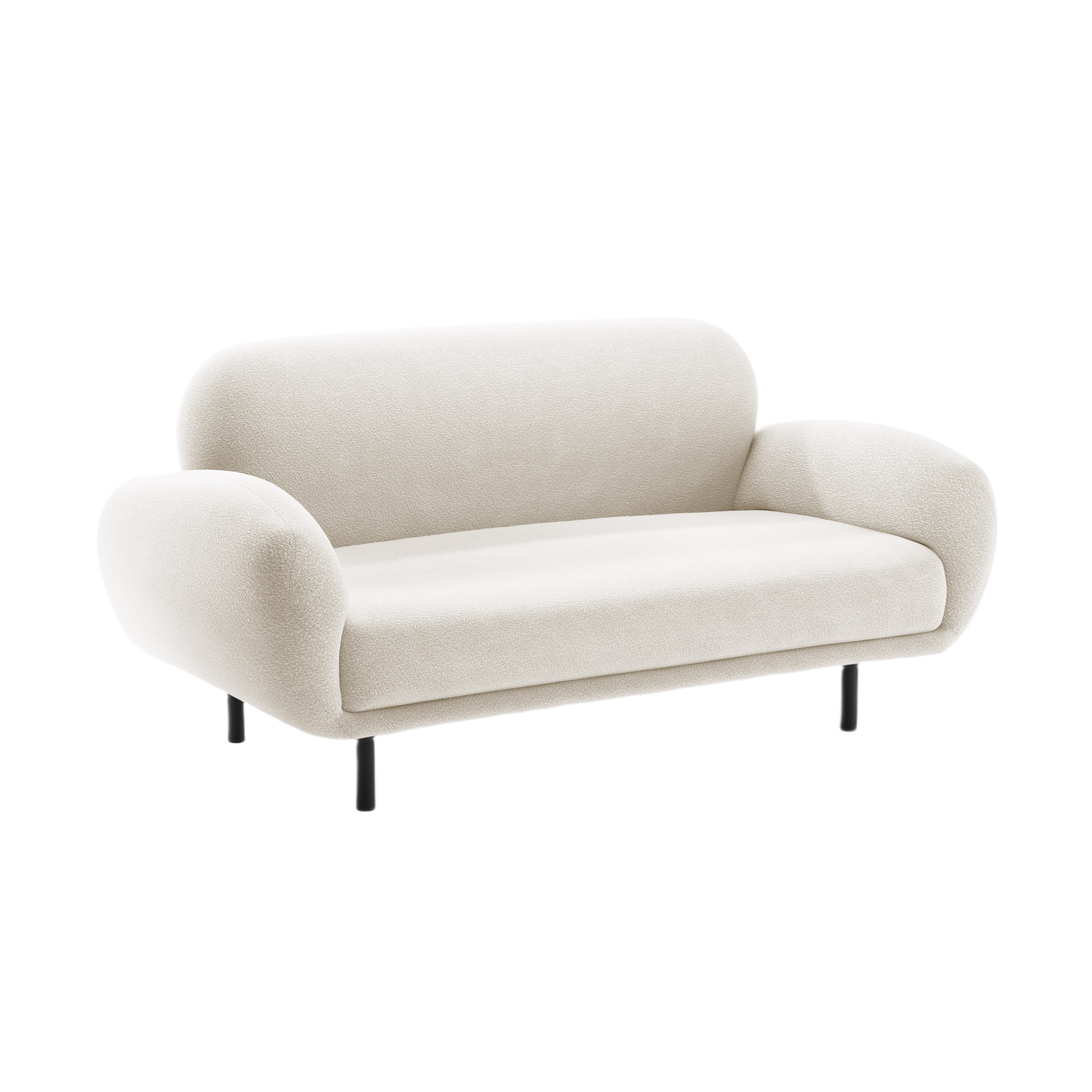 2-seater Sofa POPPY white boucle