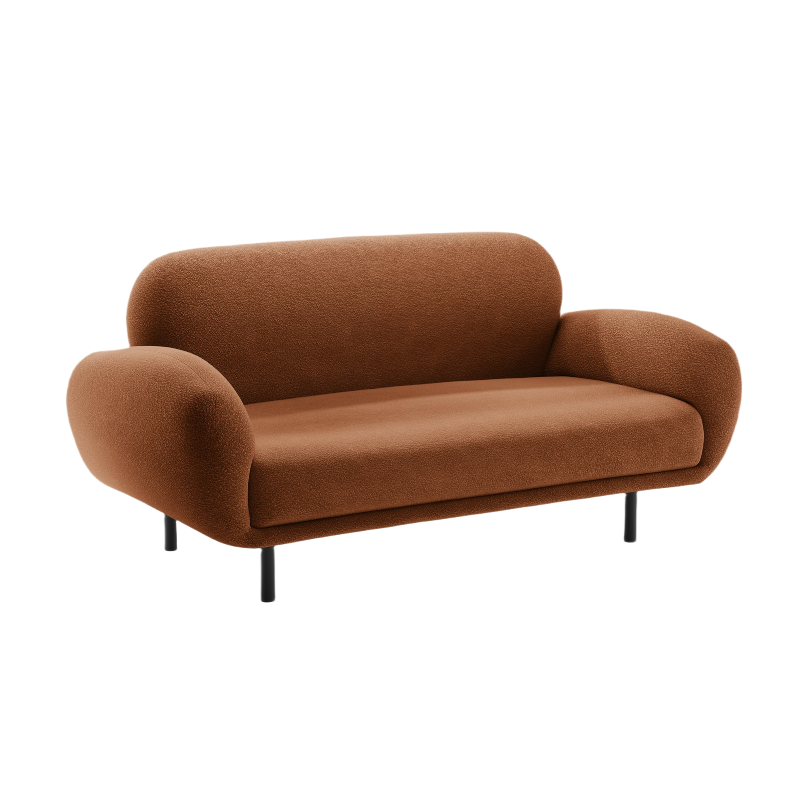 2-seater Sofa POPPY terracotta boucle