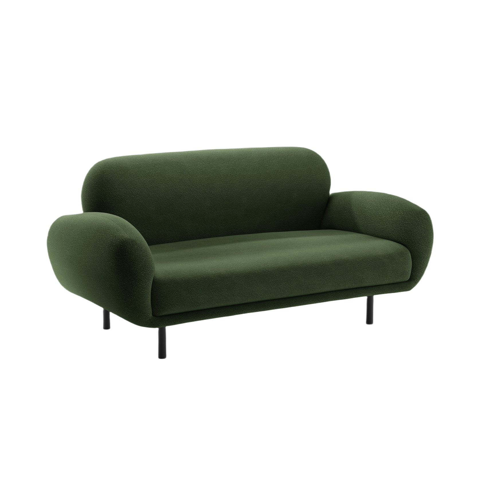 2-seater Sofa POPPY green boucle