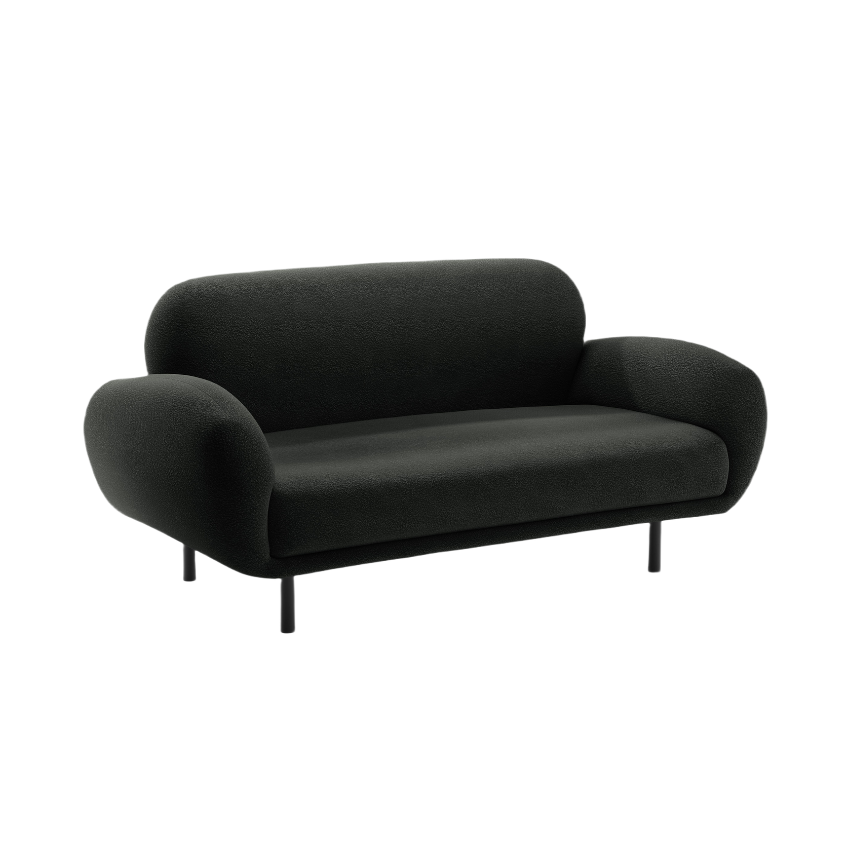 2-seater Sofa POPPY black boucle
