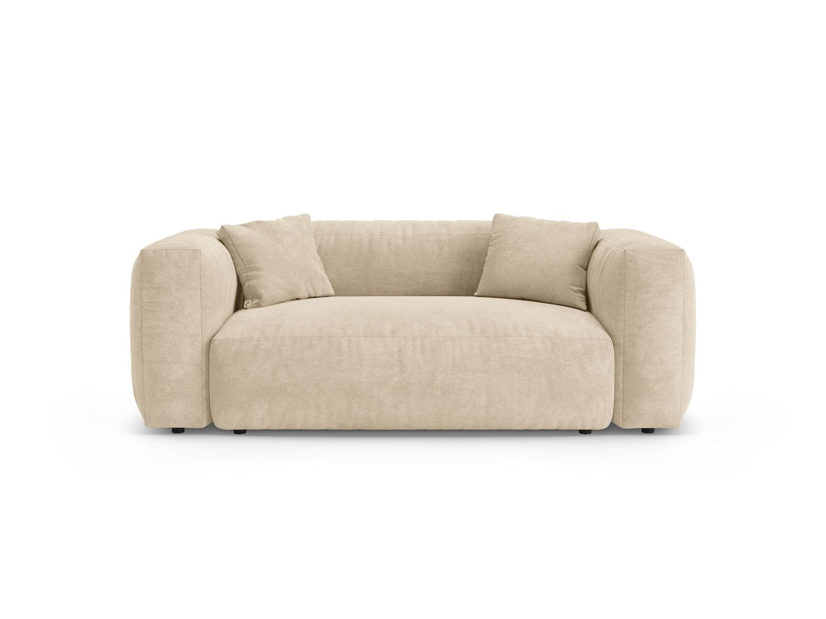 Sofa aksamitna 2-osobowa MARTINA jasnobeżowy – Micadoni