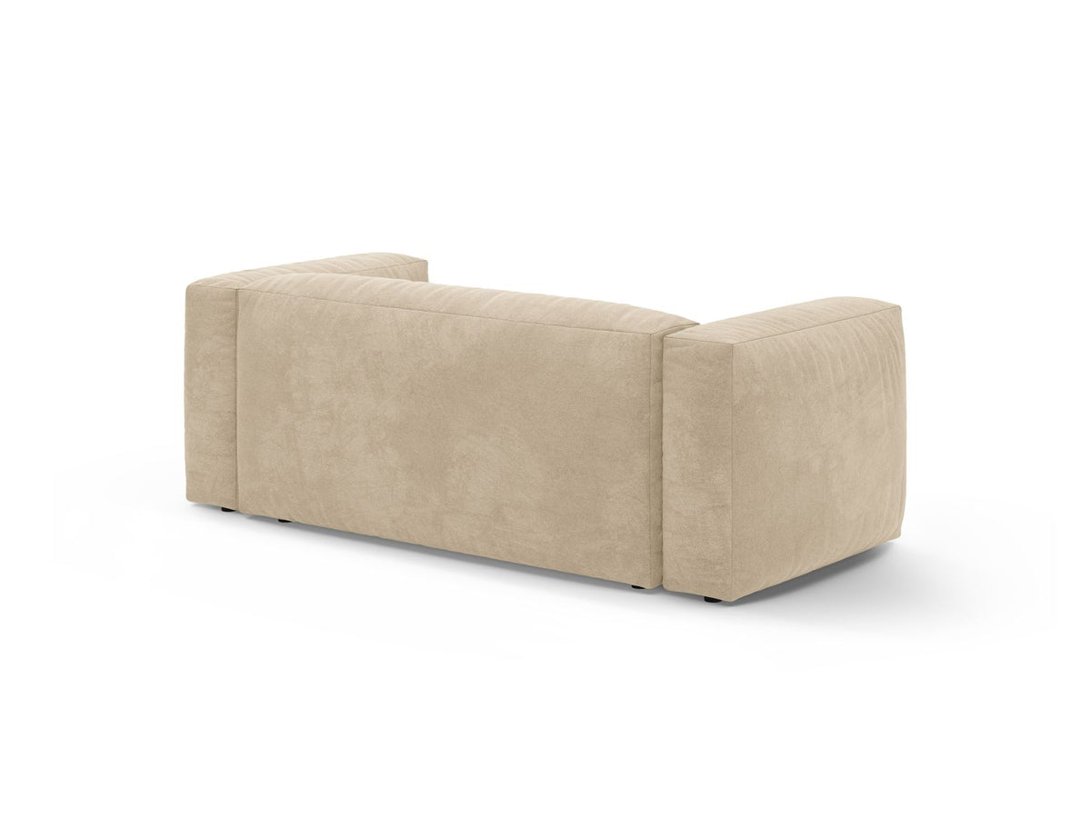 Sofa aksamitna 2-osobowa MARTINA jasnobeżowy – ujęcie tylne