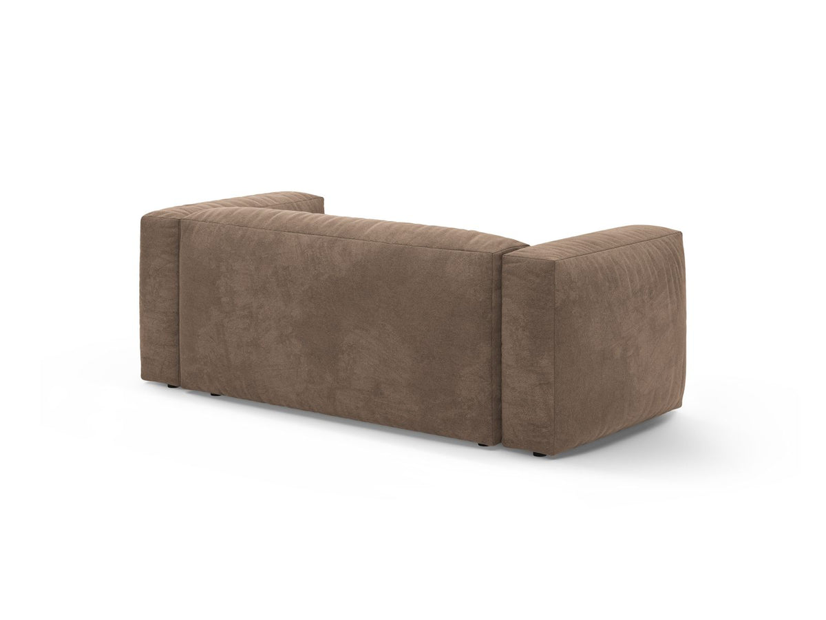 Sofa aksamitna 2-osobowa MARTINA ciemnobeżowy – ujęcie tylne
