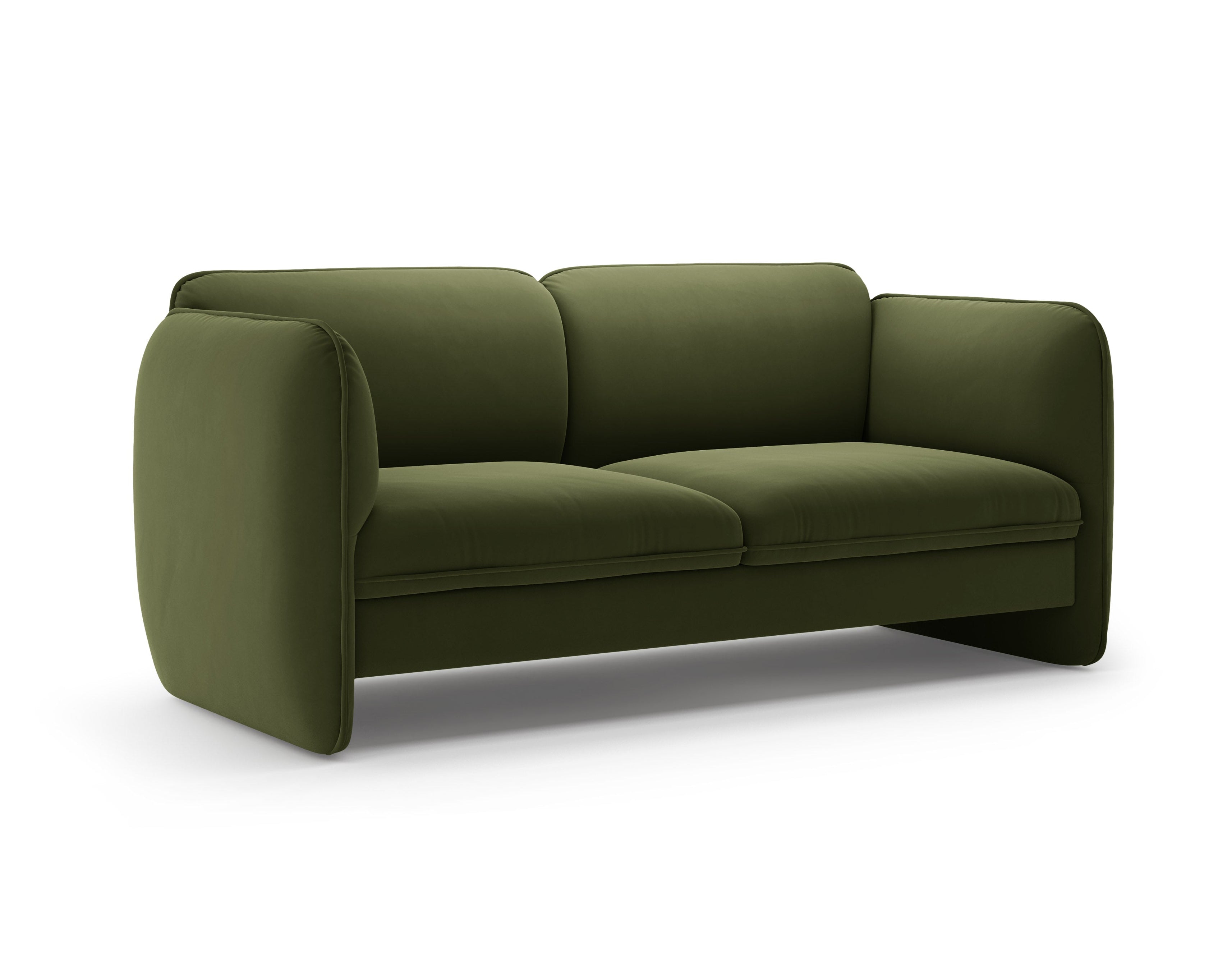 Sofa 2-osobowa aksamitna GEORGIA wojskowy zielony