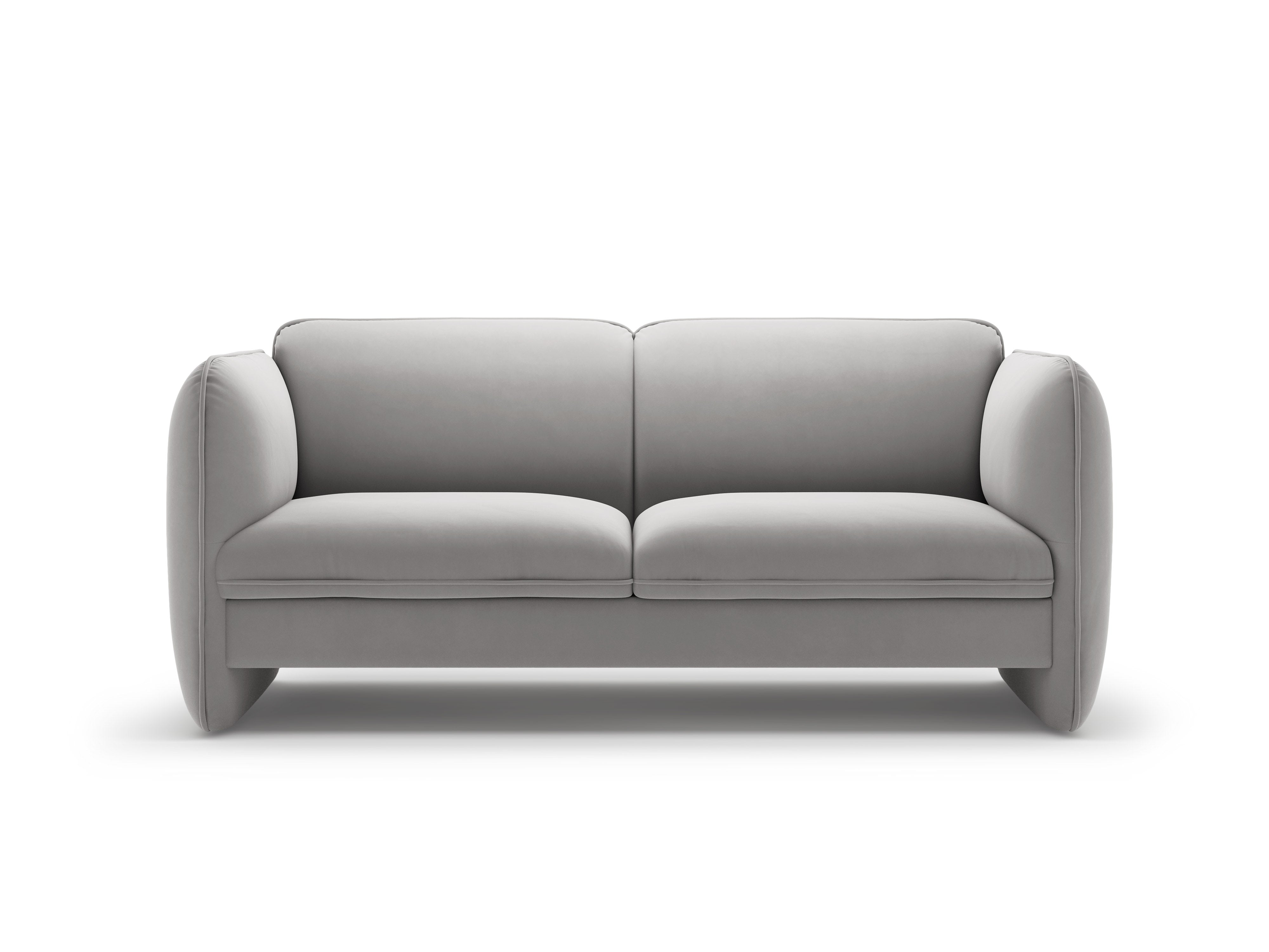 Sofa 2-osobowa aksamitna GEORGIA jasnoszary