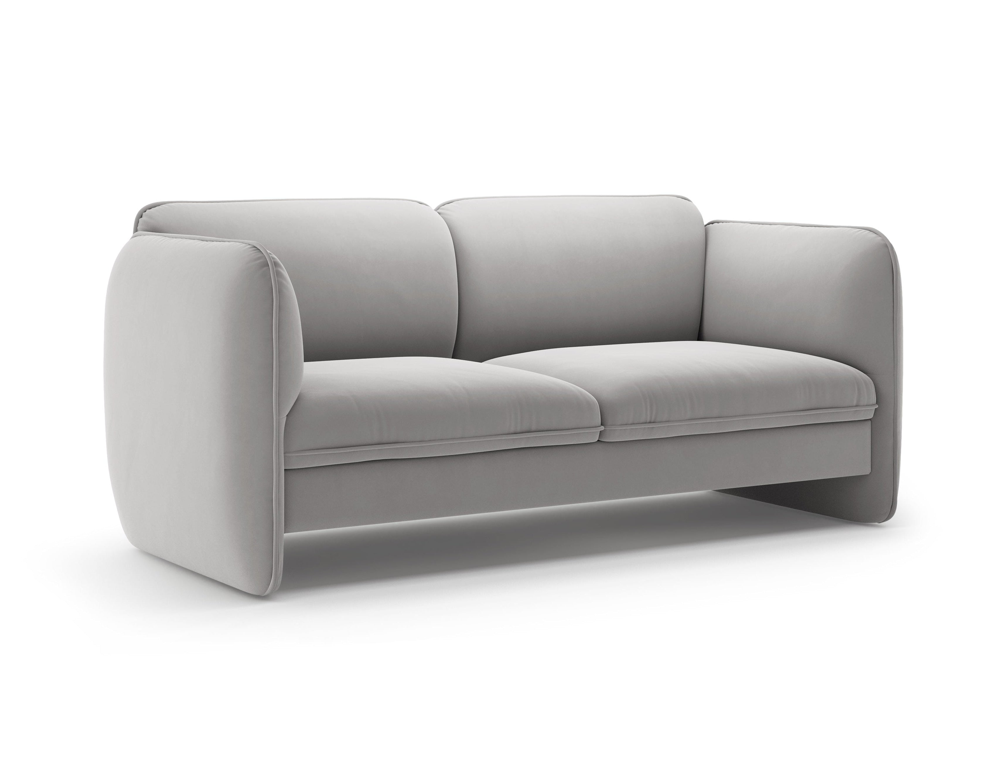Sofa 2-osobowa aksamitna GEORGIA jasnoszary