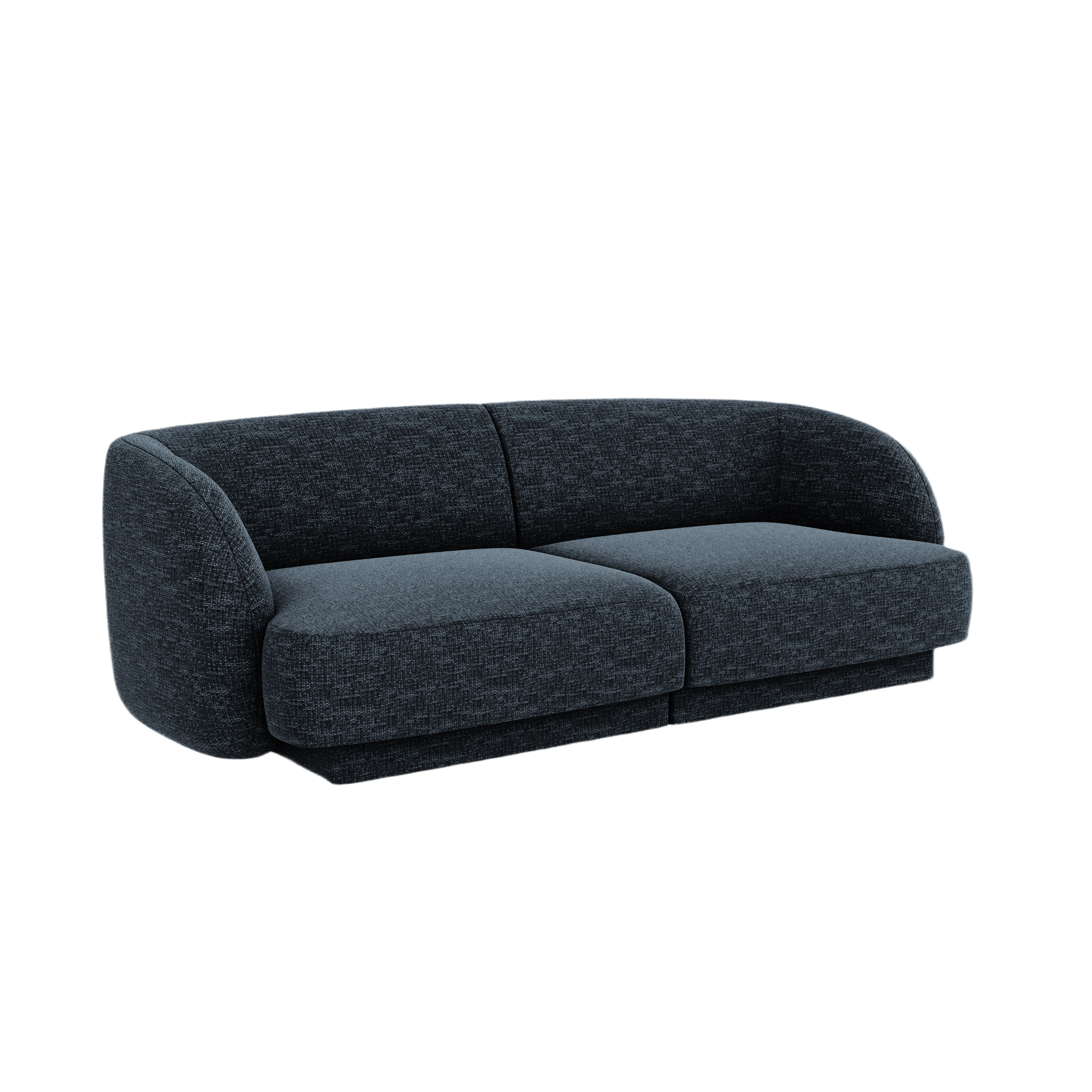 2-seater Sofa MILEY navy blue silky chenille [Monika corrected]