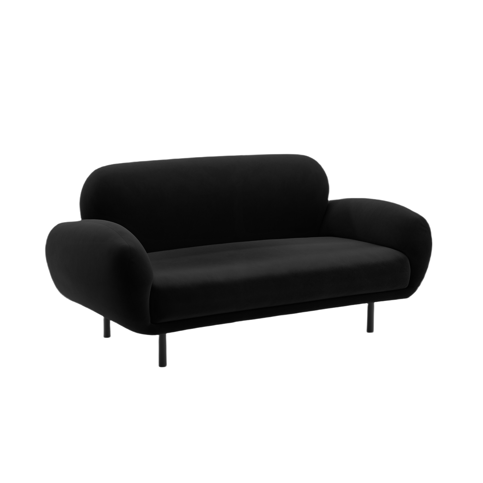 Velvet 2-Seater Sofa POPPY Black