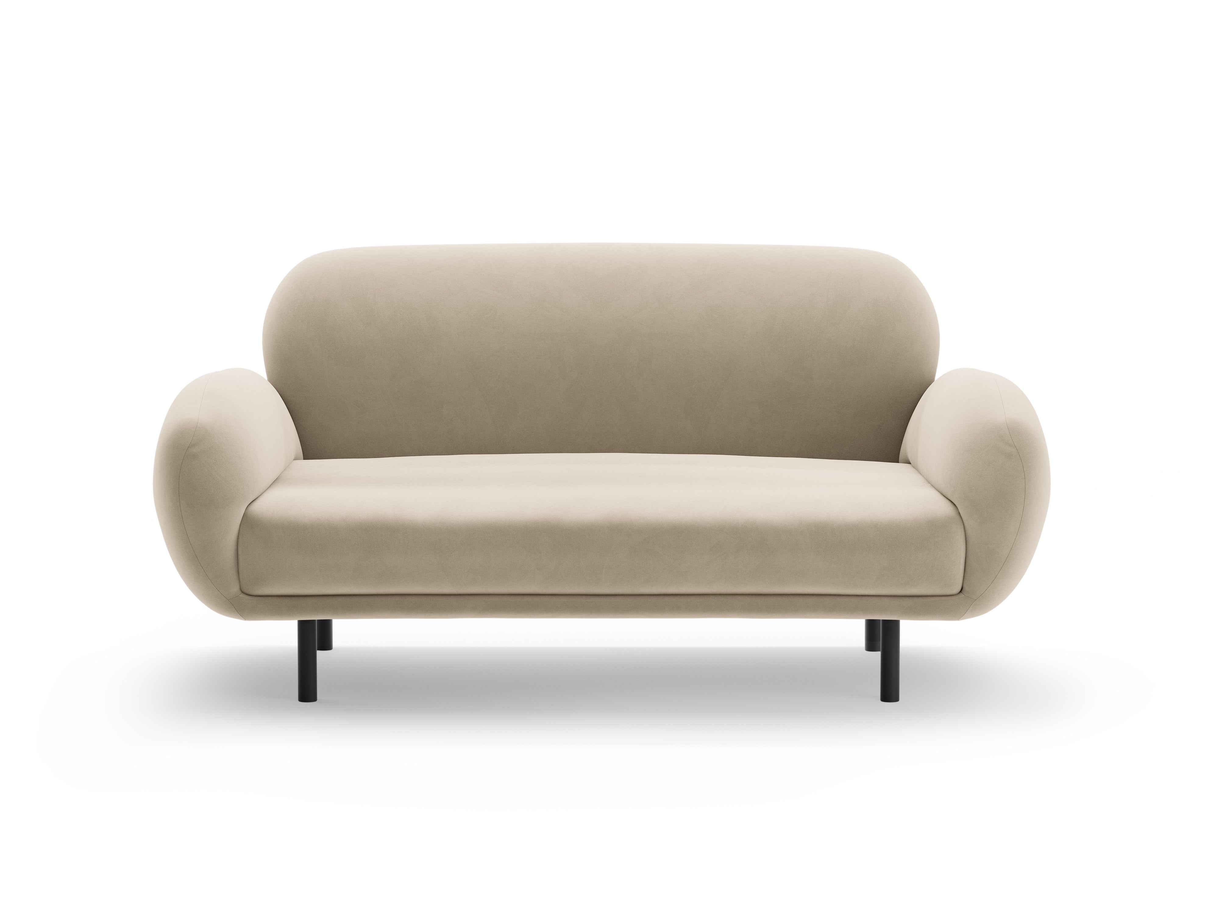 Velvet 2-Seater Sofa POPPY ecru