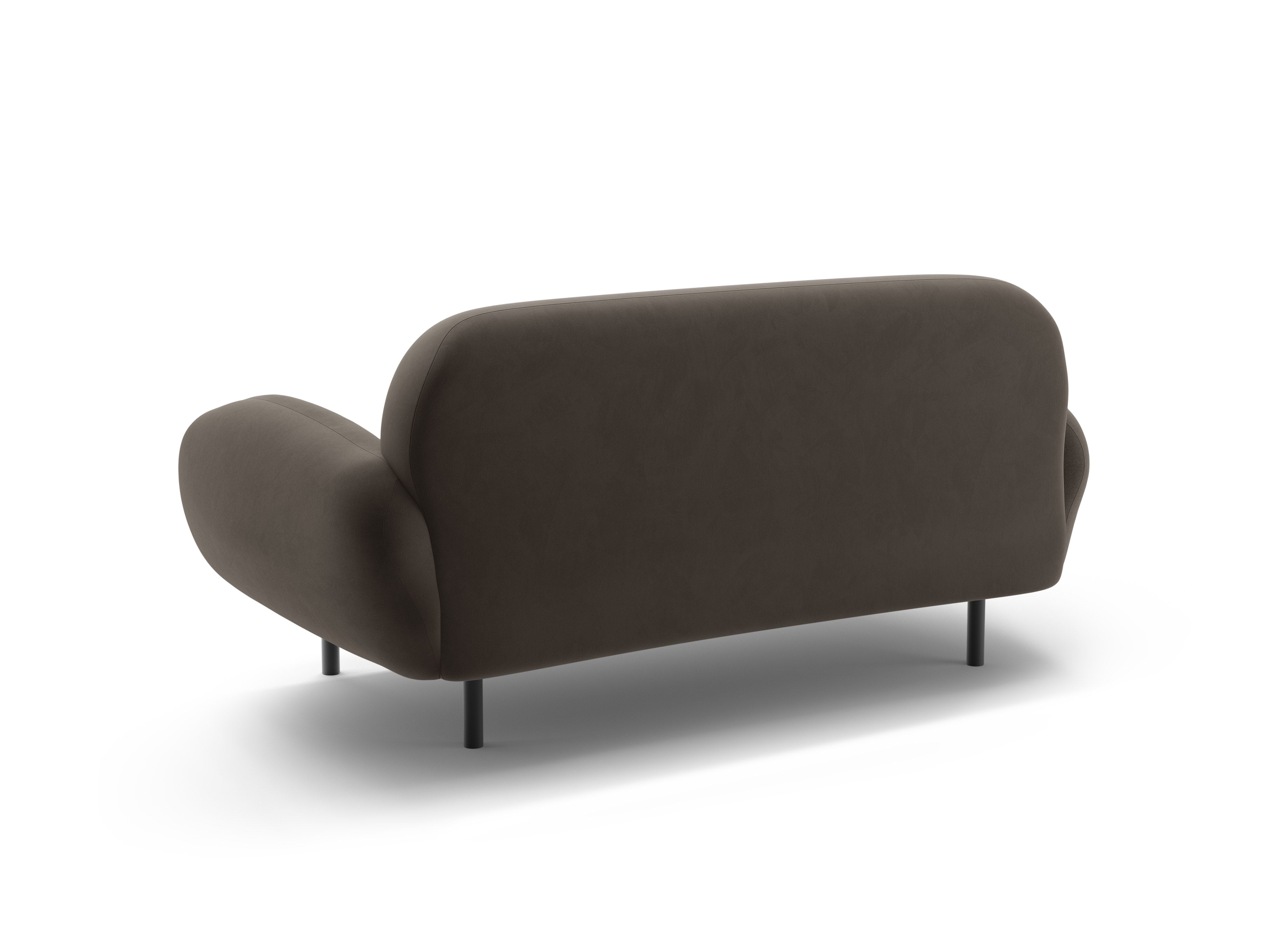 Velvet 2-Seater Sofa POPPY Ebony