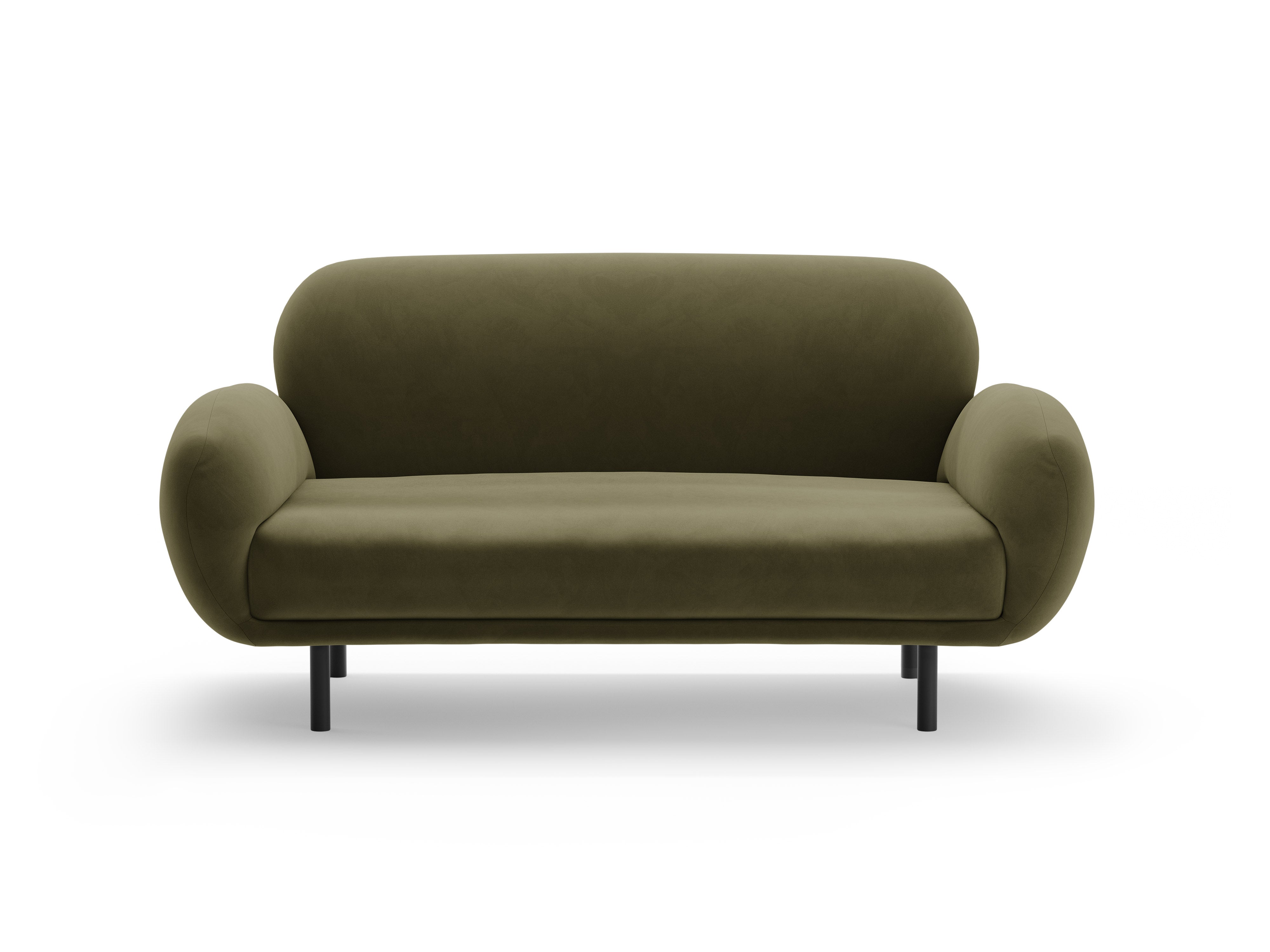 Velvet 2-Seater Sofa POPPY Light Green