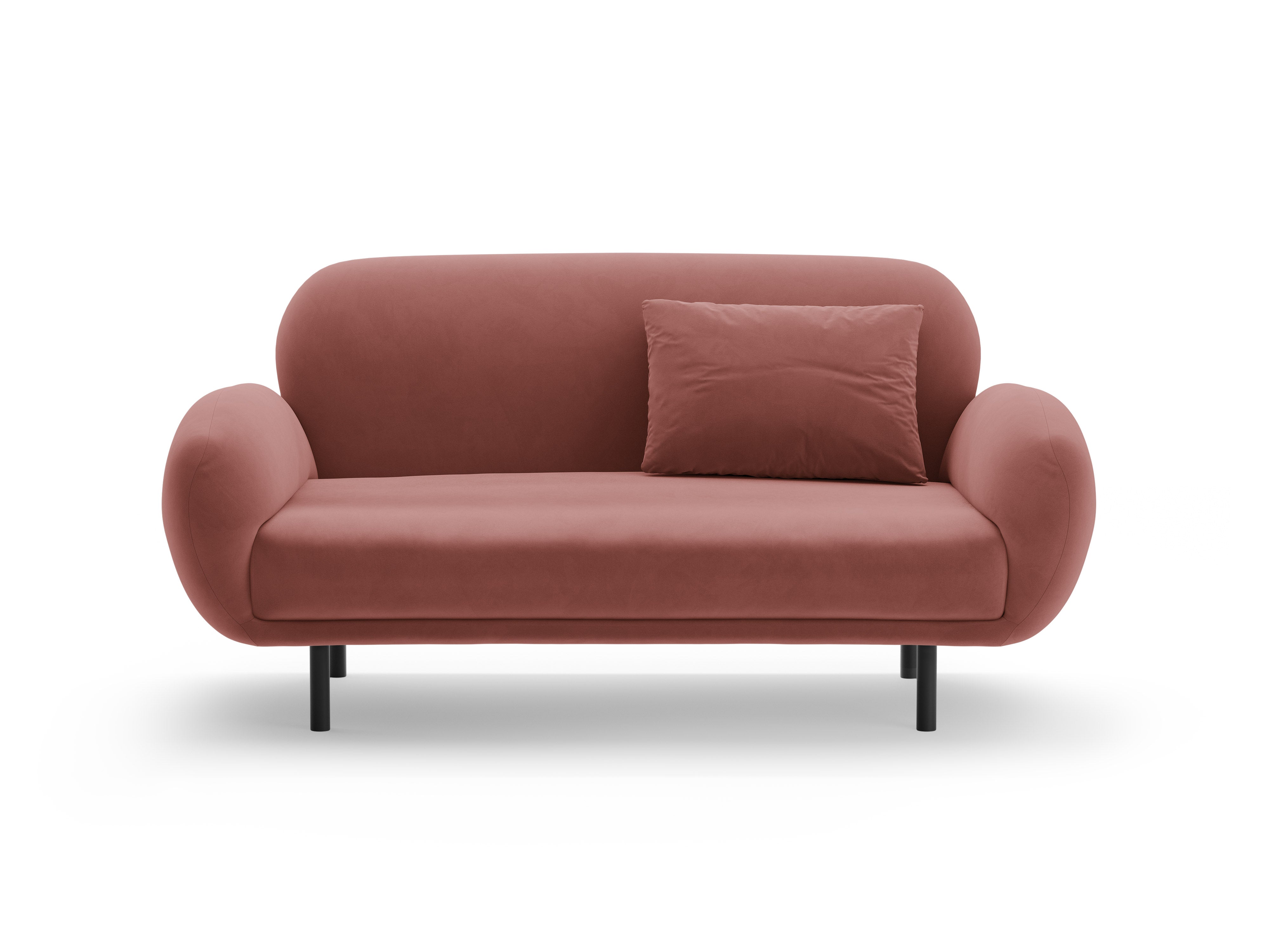 Velvet 2-Seater Sofa POPPY Dirty Pink