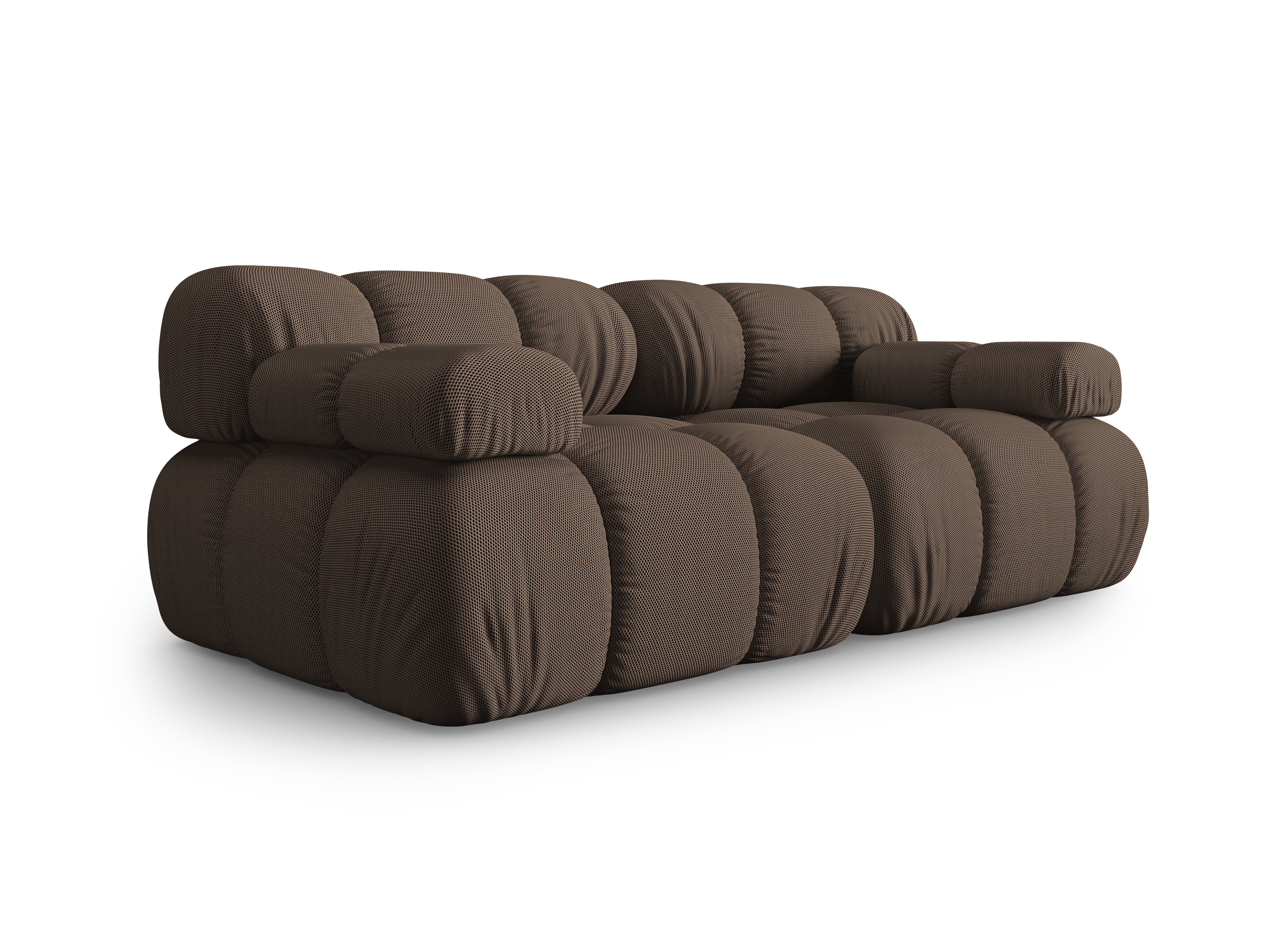 Sofa modułowa 2-osobowa BELLIS brązowa tkanina 3D