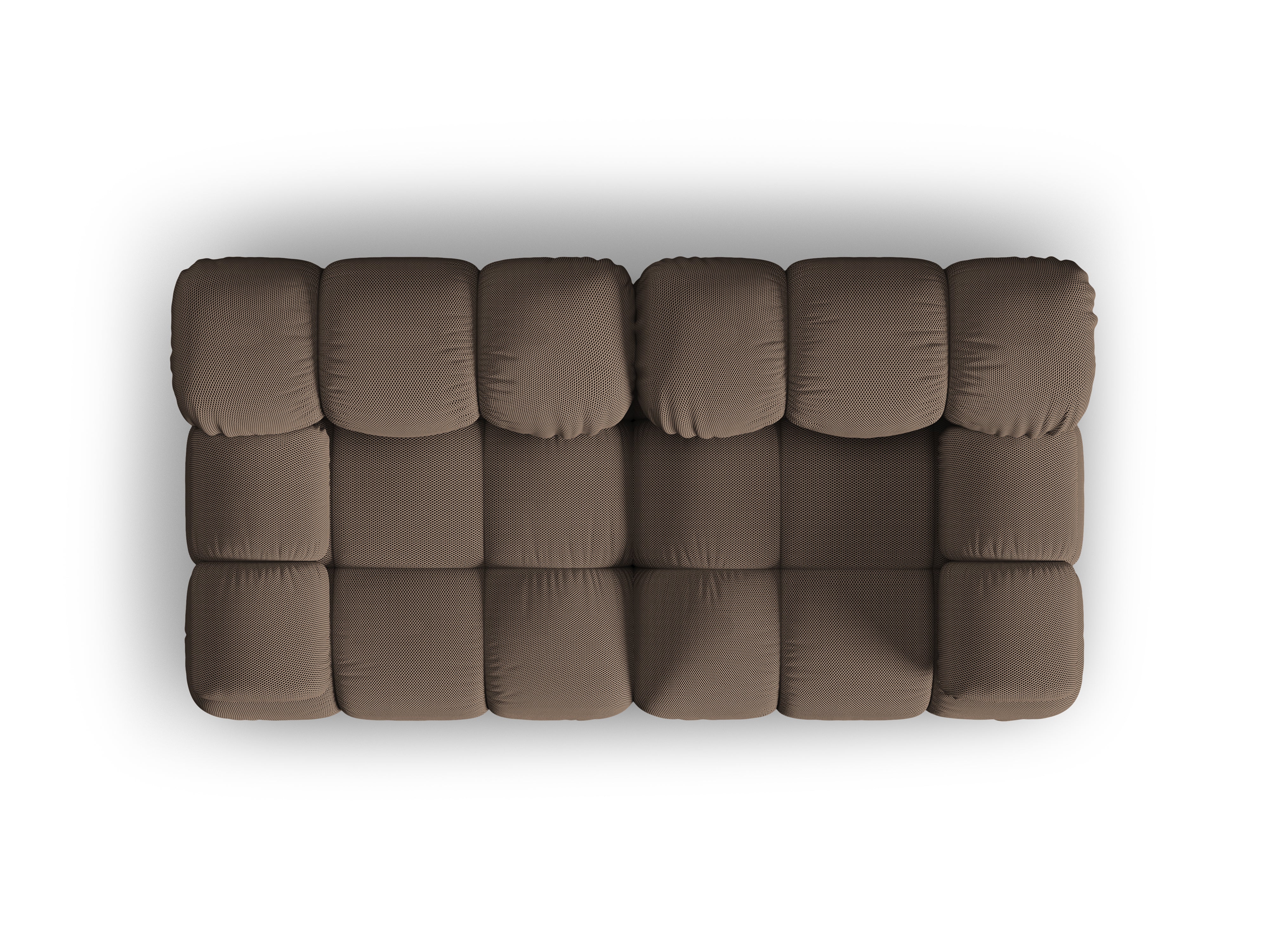 Sofa modułowa 2-osobowa BELLIS brązowa tkanina 3D