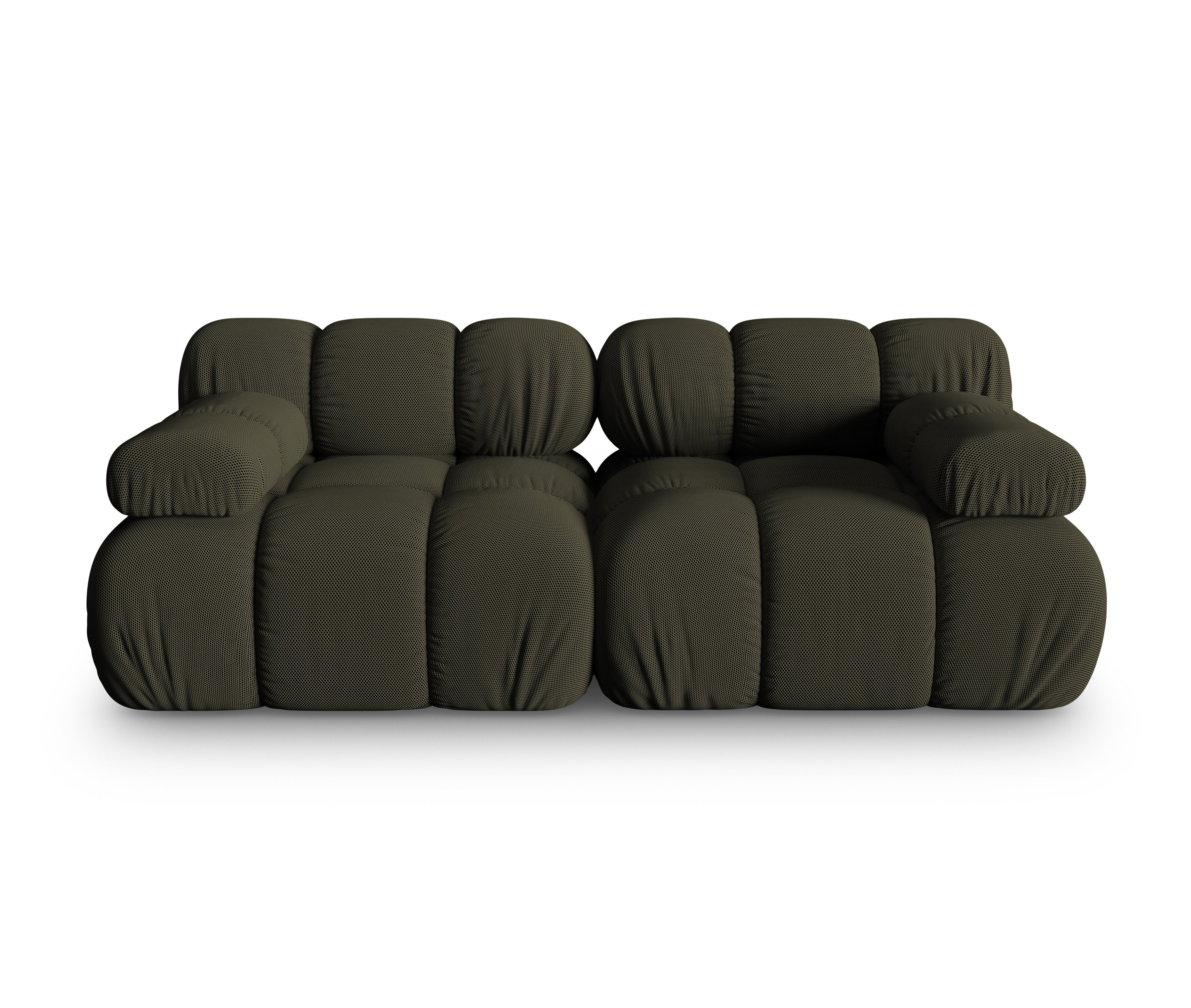 Sofa modułowa 2-osobowa BELLIS ciemnozielona tkanina 3D