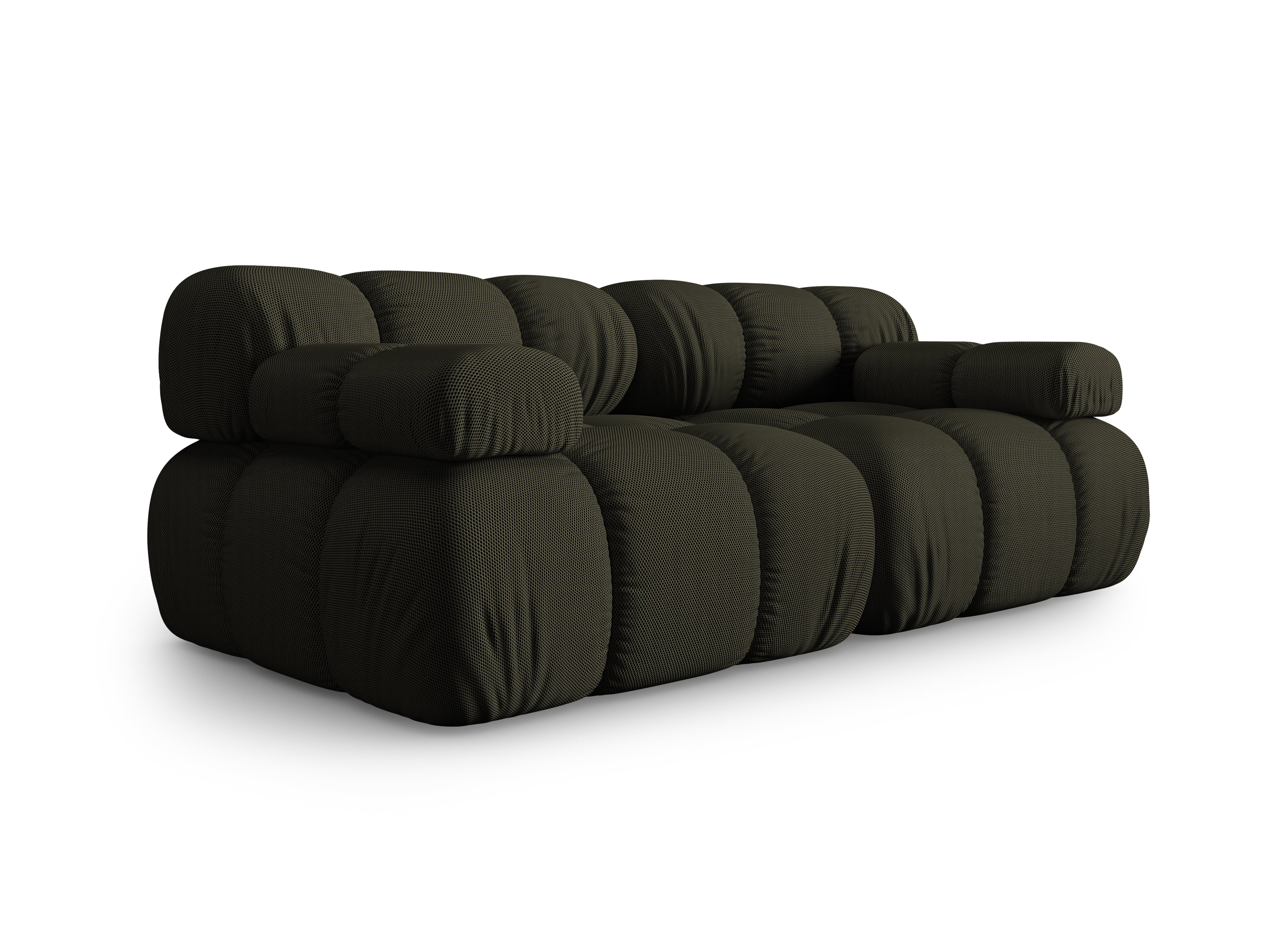 Sofa modułowa 2-osobowa BELLIS ciemnozielona tkanina 3D