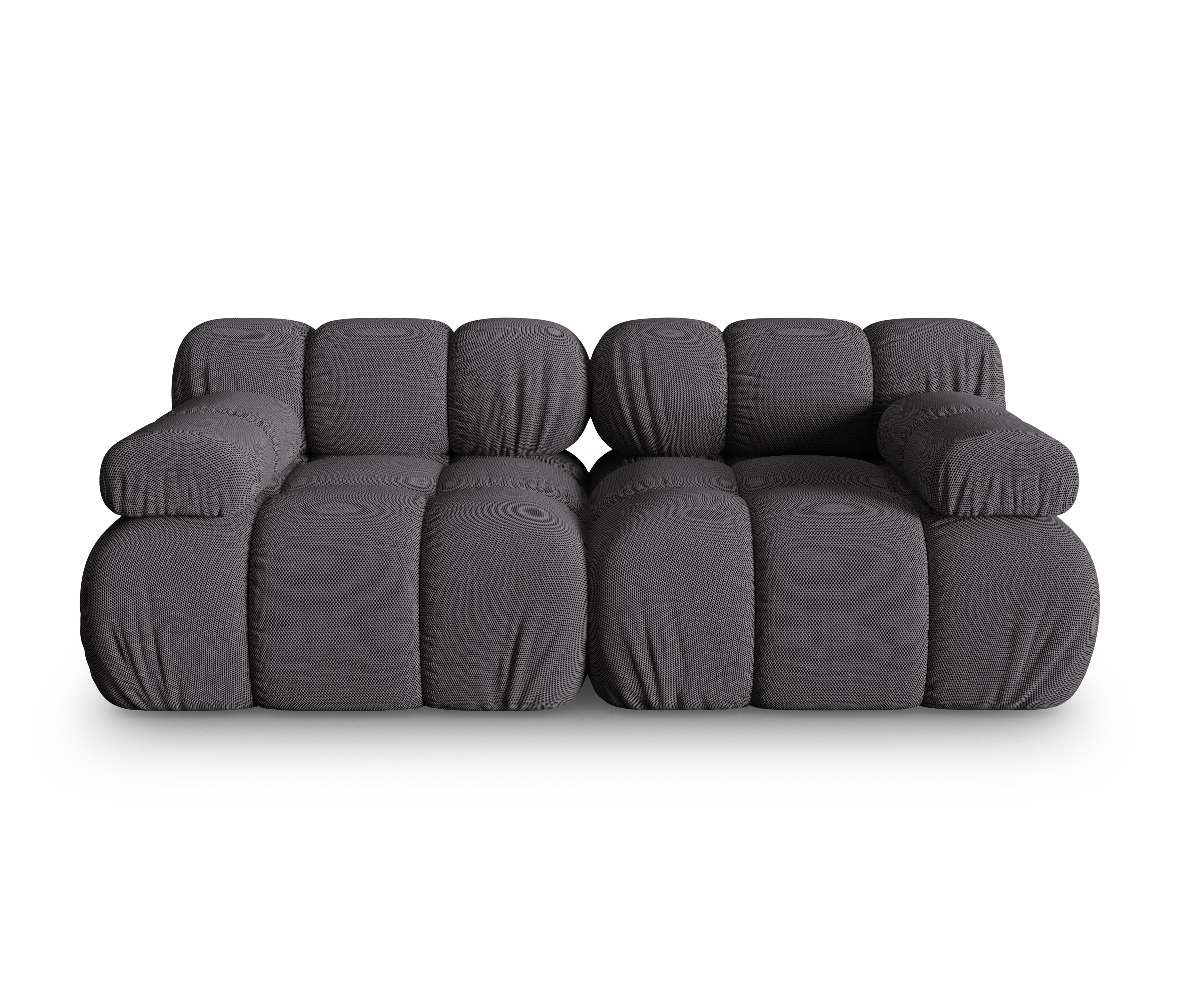 Sofa modułowa 2-osobowa BELLIS ciemnoszara tkanina 3D