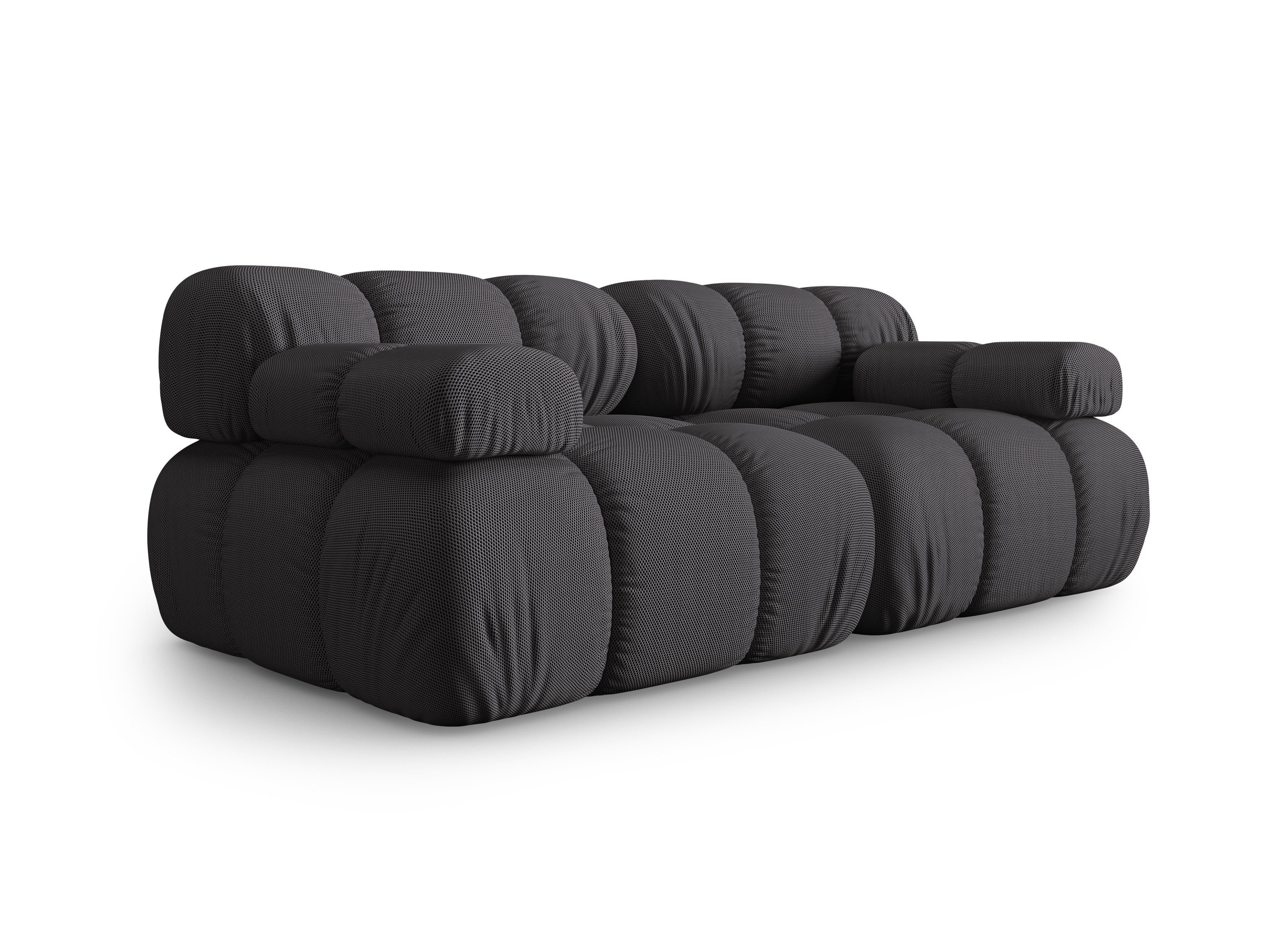Sofa modułowa 2-osobowa BELLIS ciemnoszara tkanina 3D