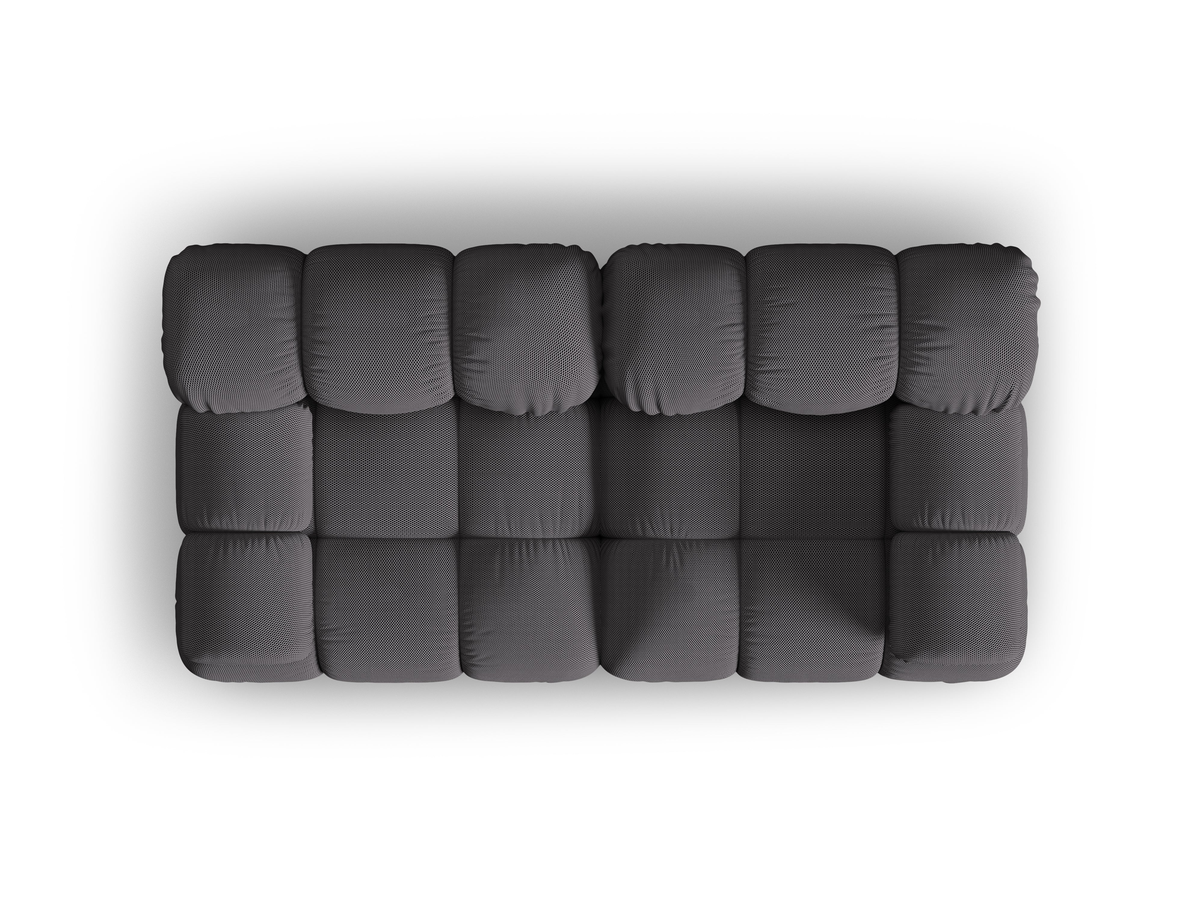 Sofa modułowa 2-osobowa BELLIS ciemnoszara tkanina 3D