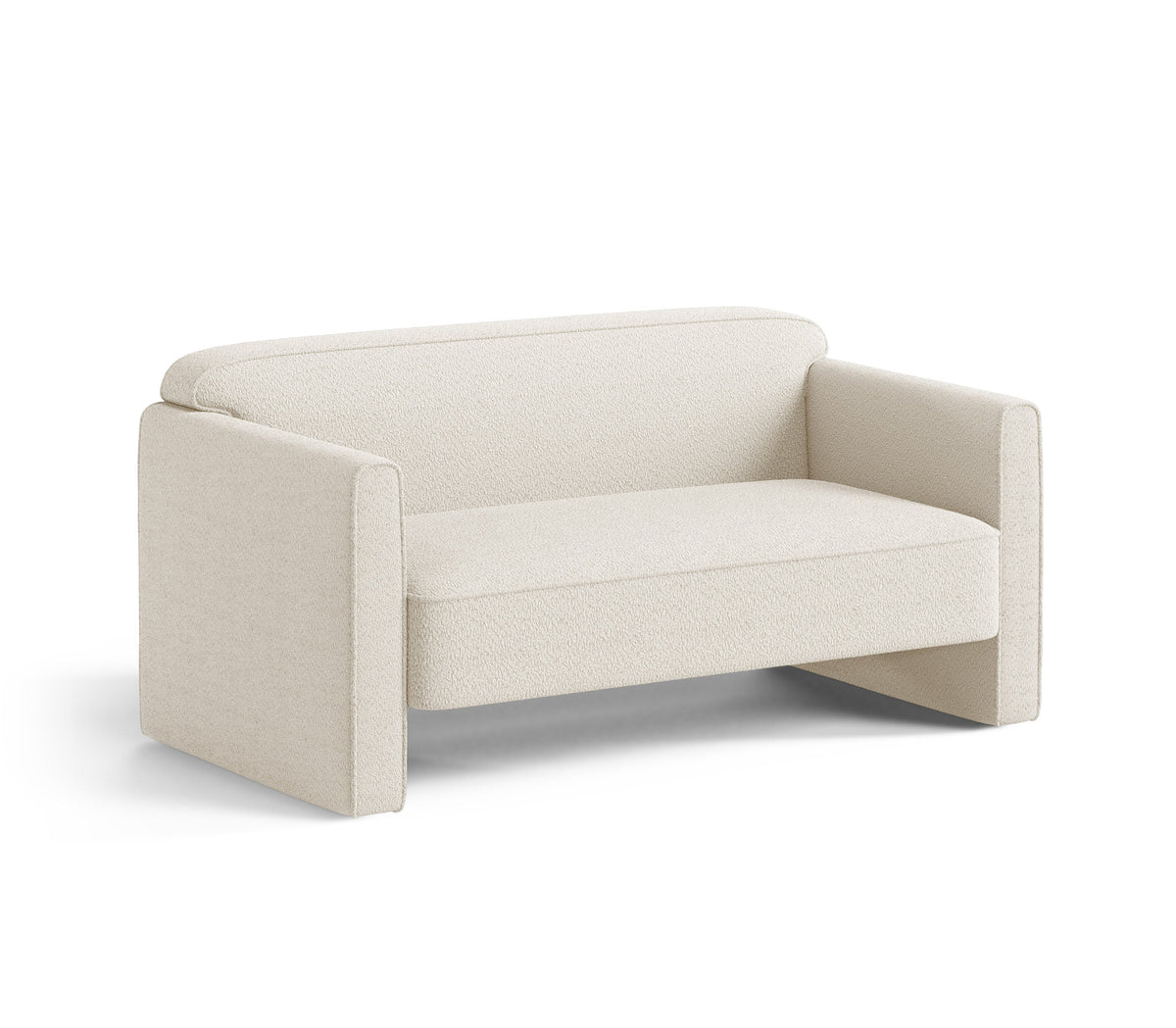Sofa 2-osobowa ABBY kość słoniowa boucle
