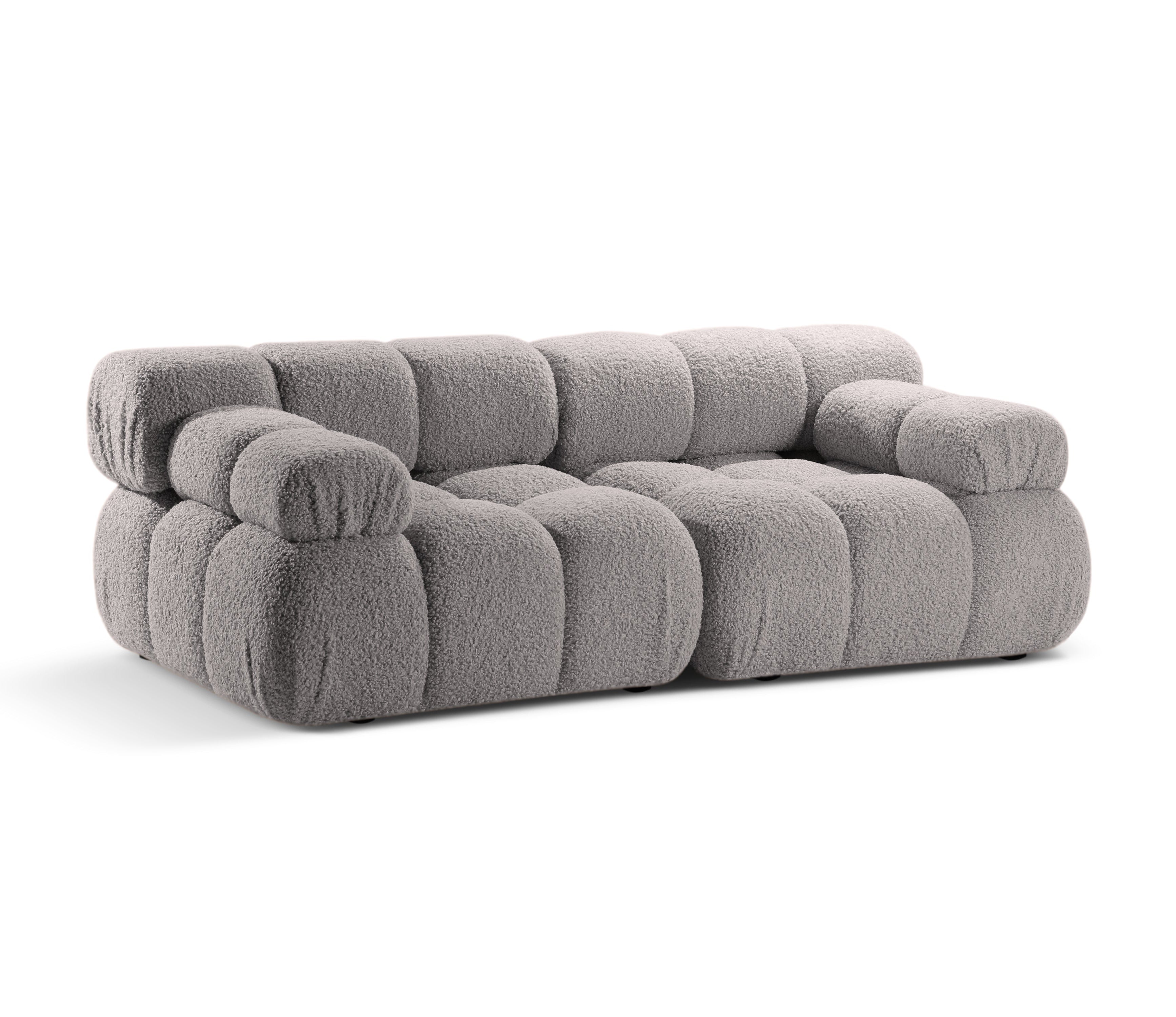 Sofa modułowa 2-osobowa BELLIS szary boucle