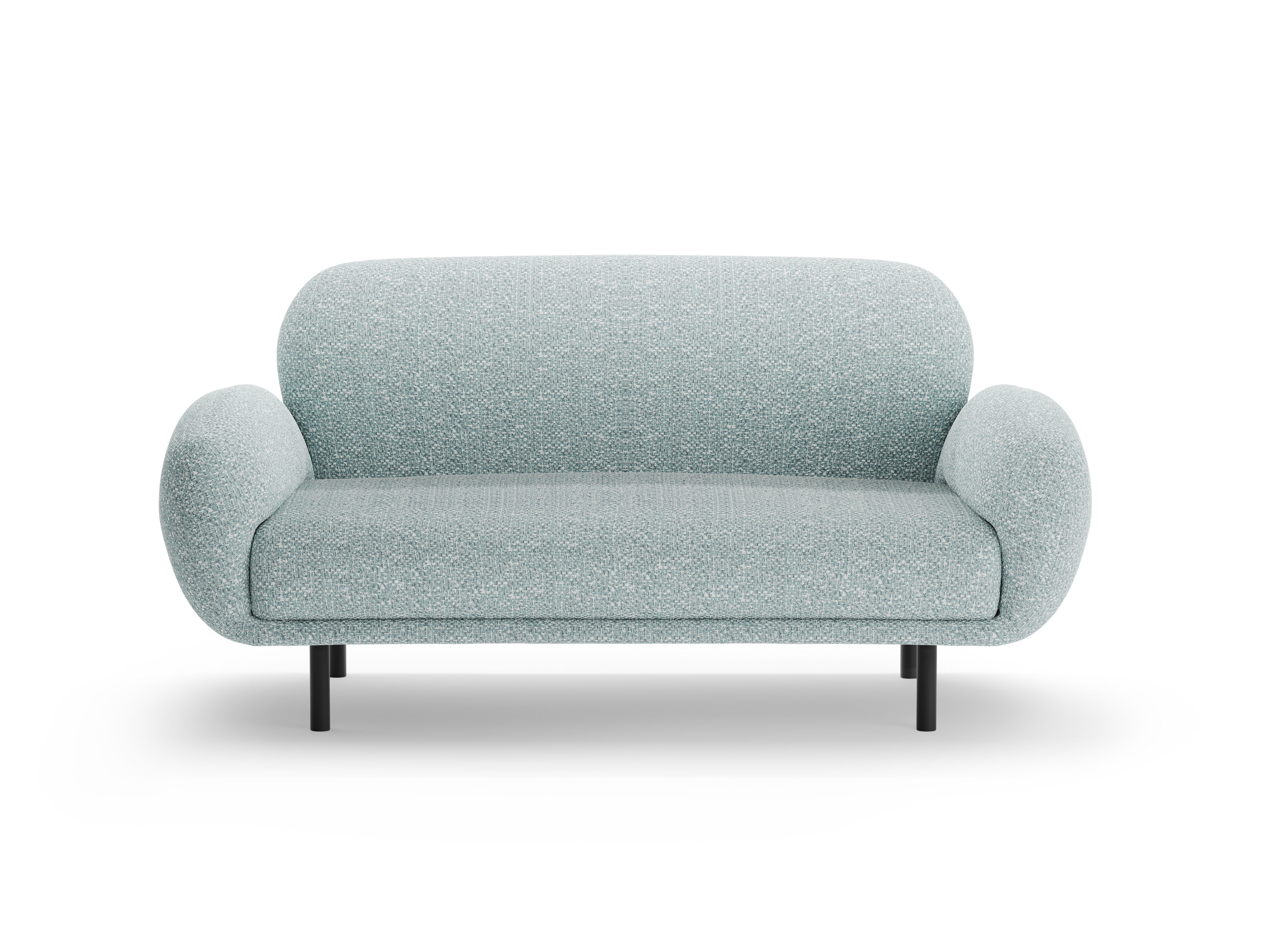 2-seater POPPY sofa in muted blue chenille