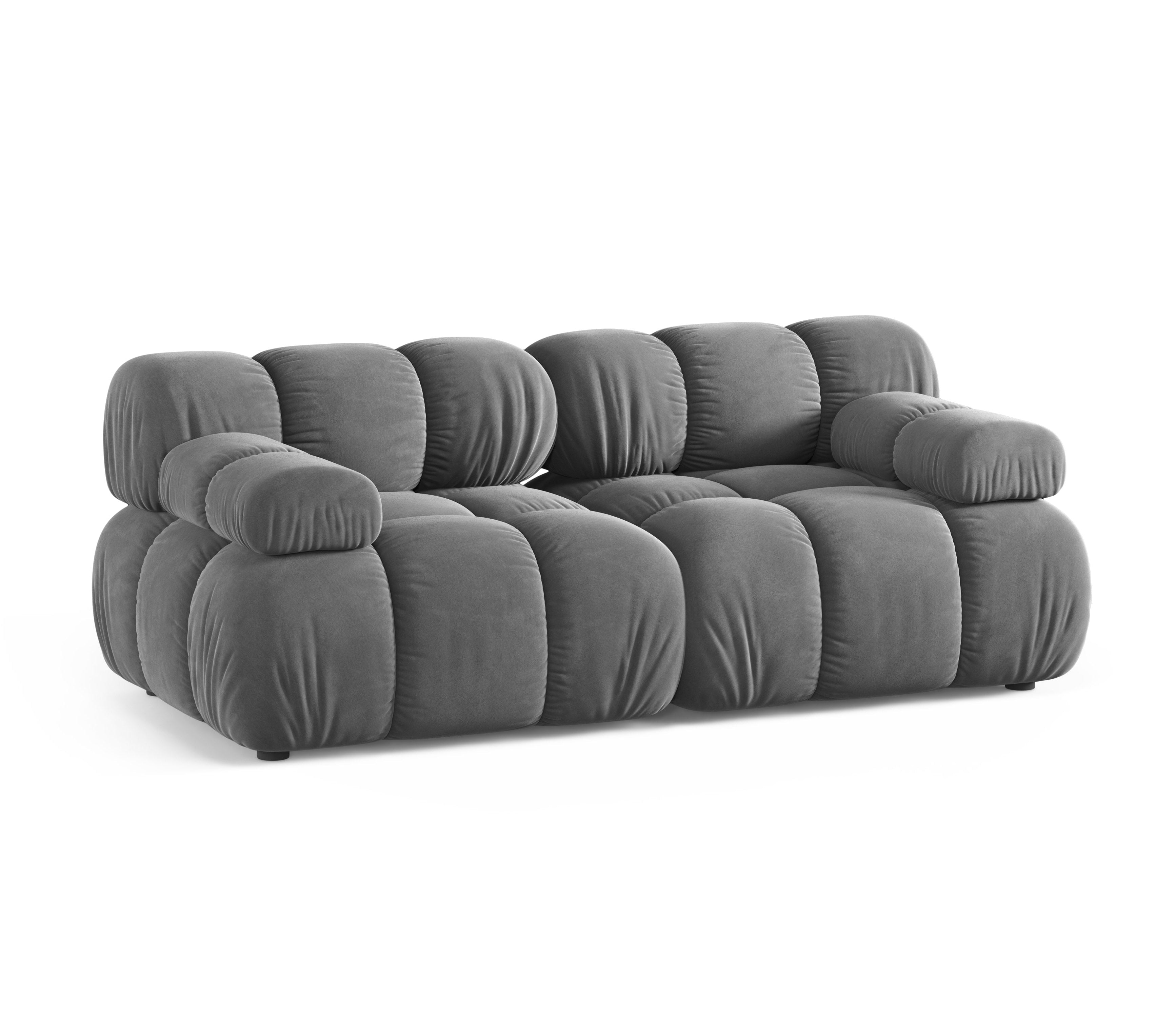 Sofa modułowa 2-osobowa BELLIS jasnoszary welur