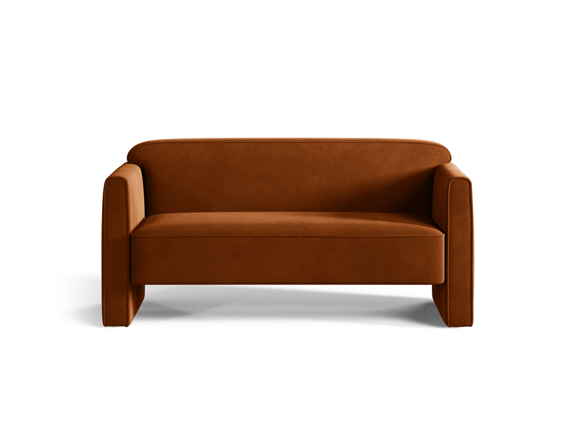 Sofa 2-osobowa aksamitna ABBY terakota