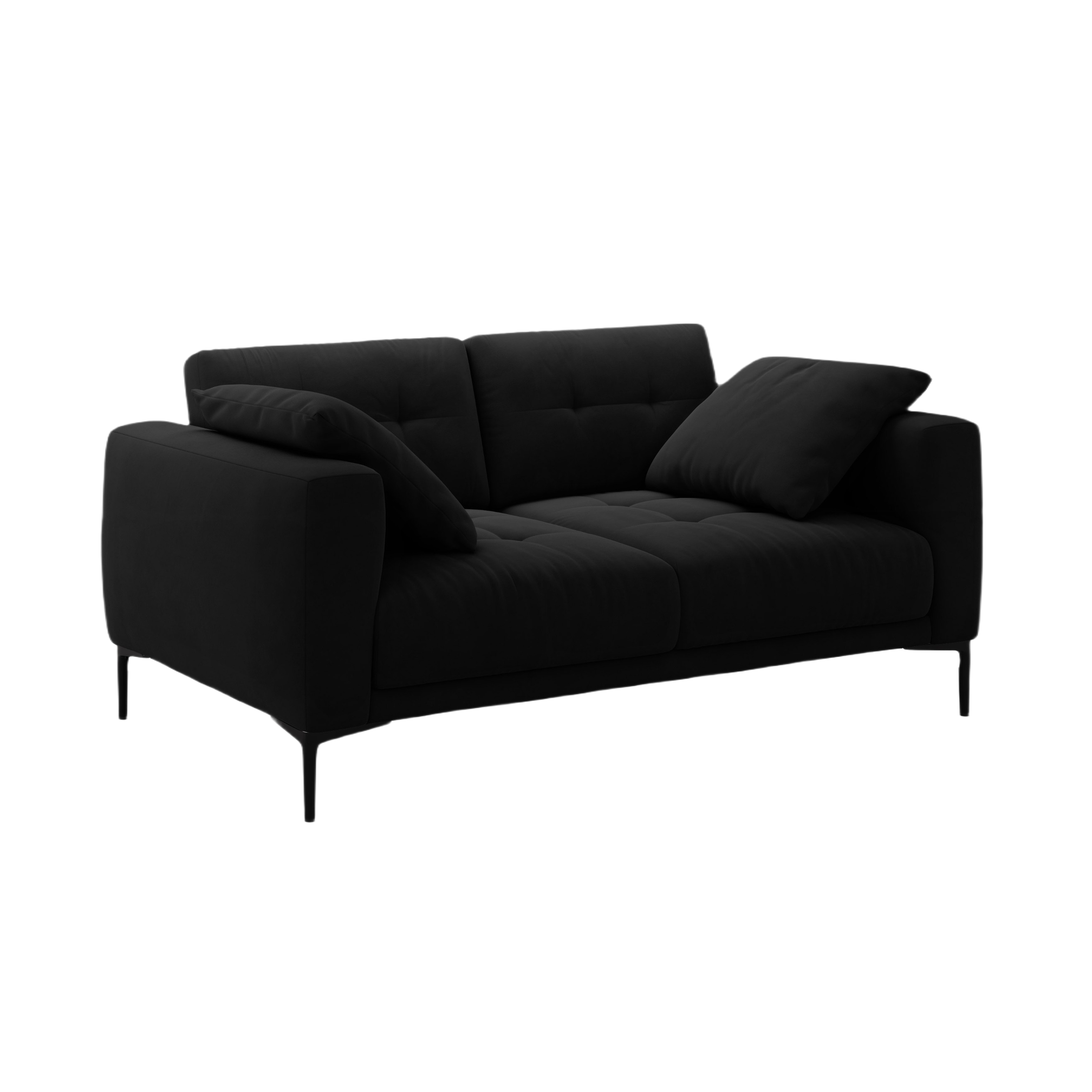 Sofa aksamitna 2-osobowa BEMY czarny
