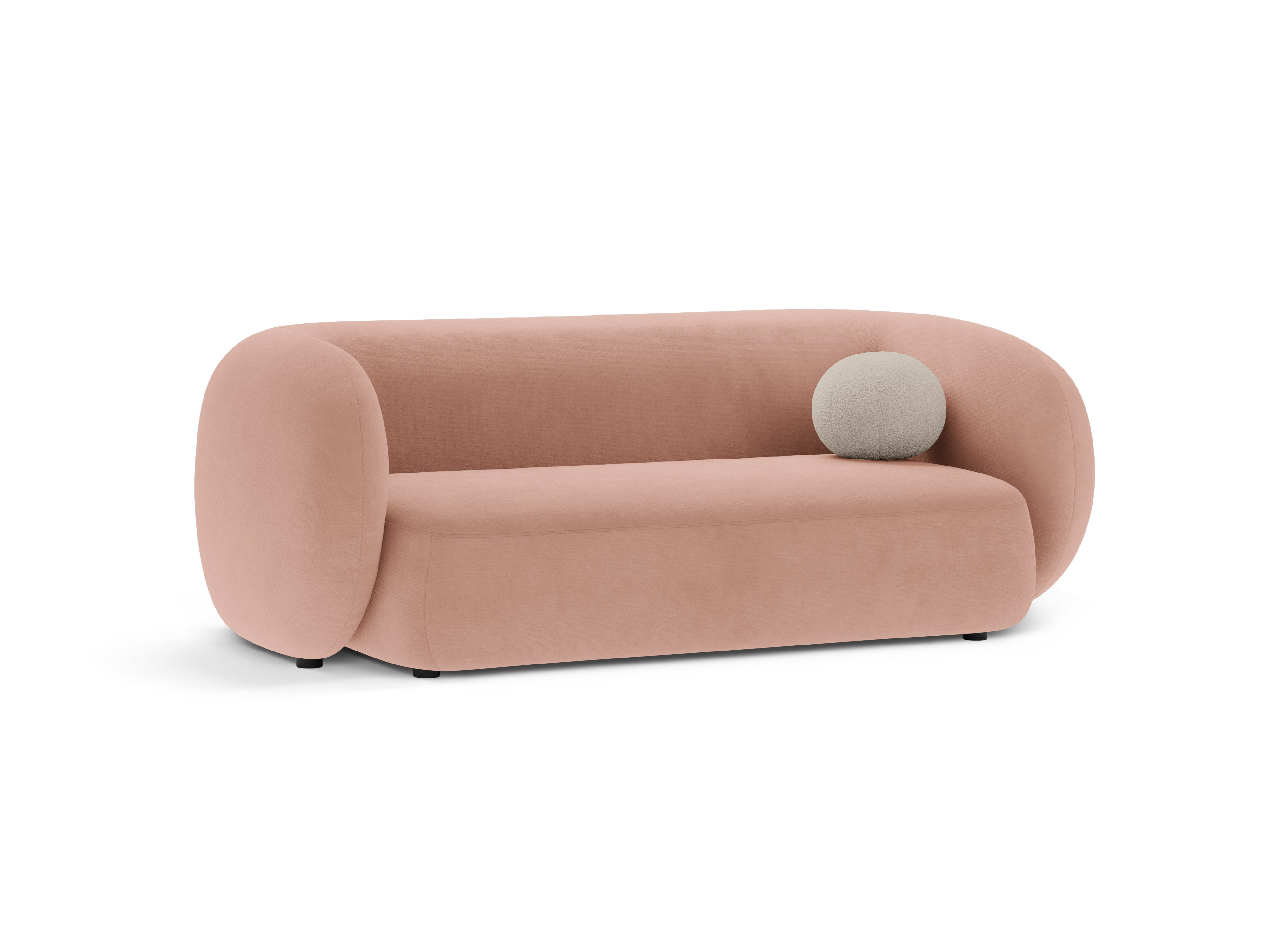 Sofa aksamitna 2-osobowa KATE jasnoróżowy