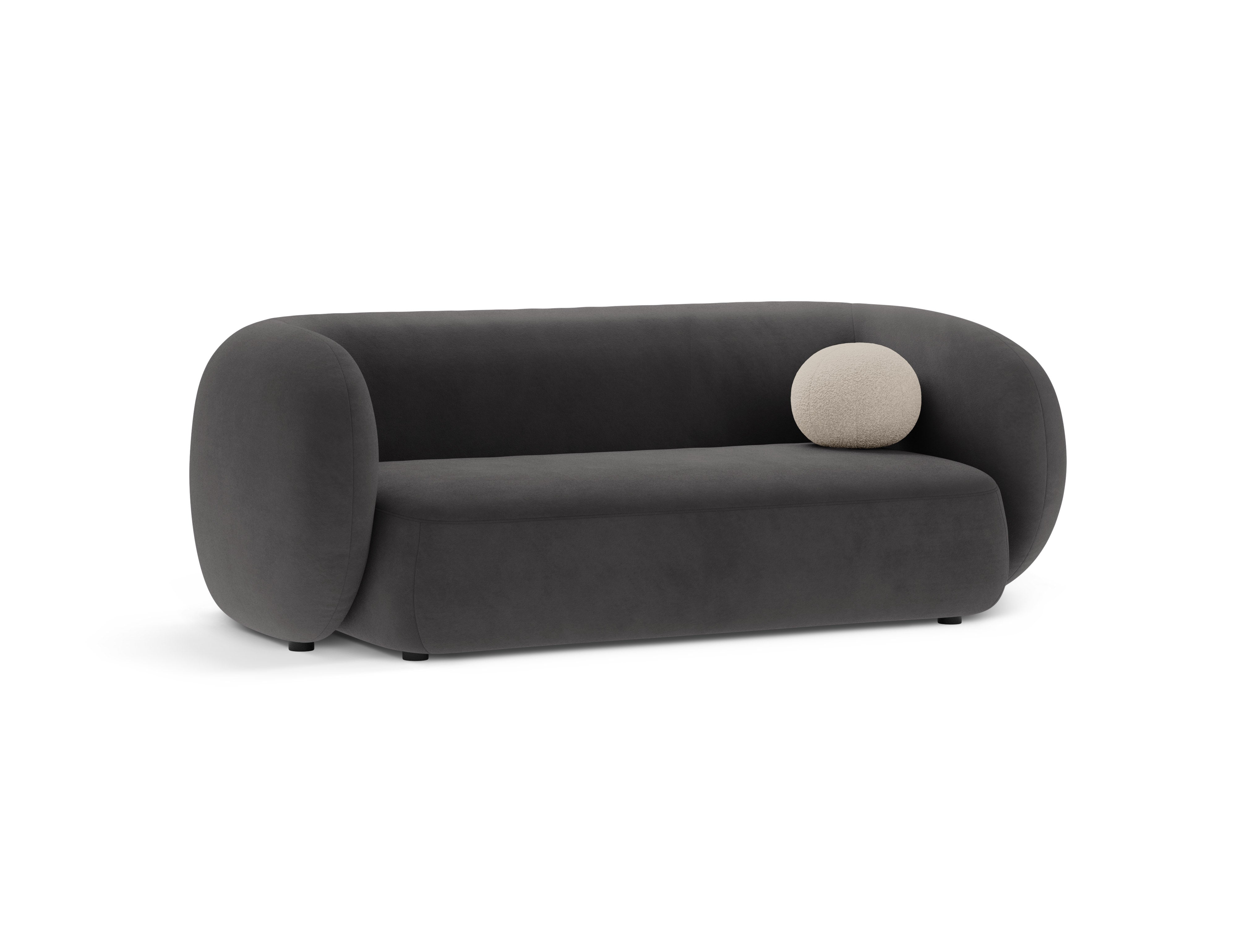 Sofa aus Samt 2-sitzig KATE dunkelgrau
