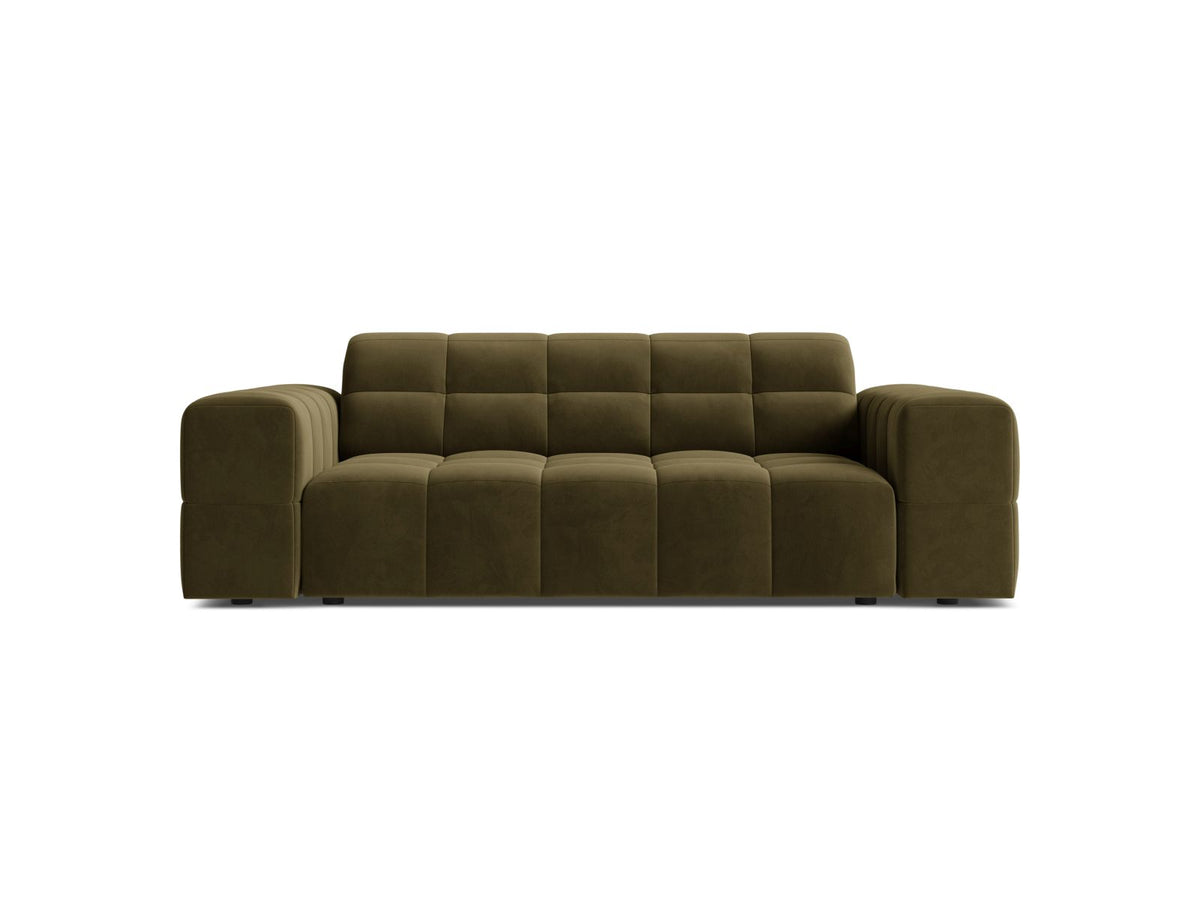 Sofa aksamitna 2-osobowa JENNIFER zielony Bluvel – Micadoni