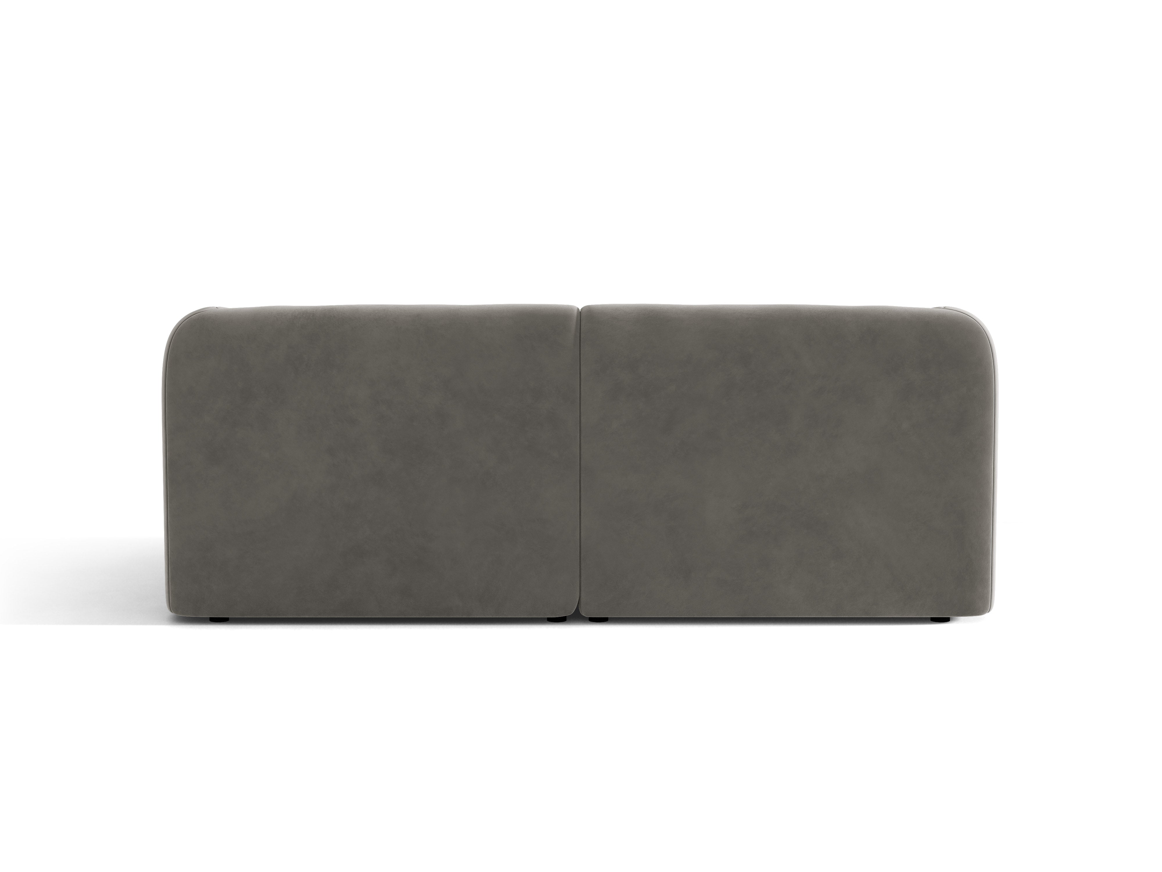 Sofa aksamitna 2-osobowa MILEY jasnoszary