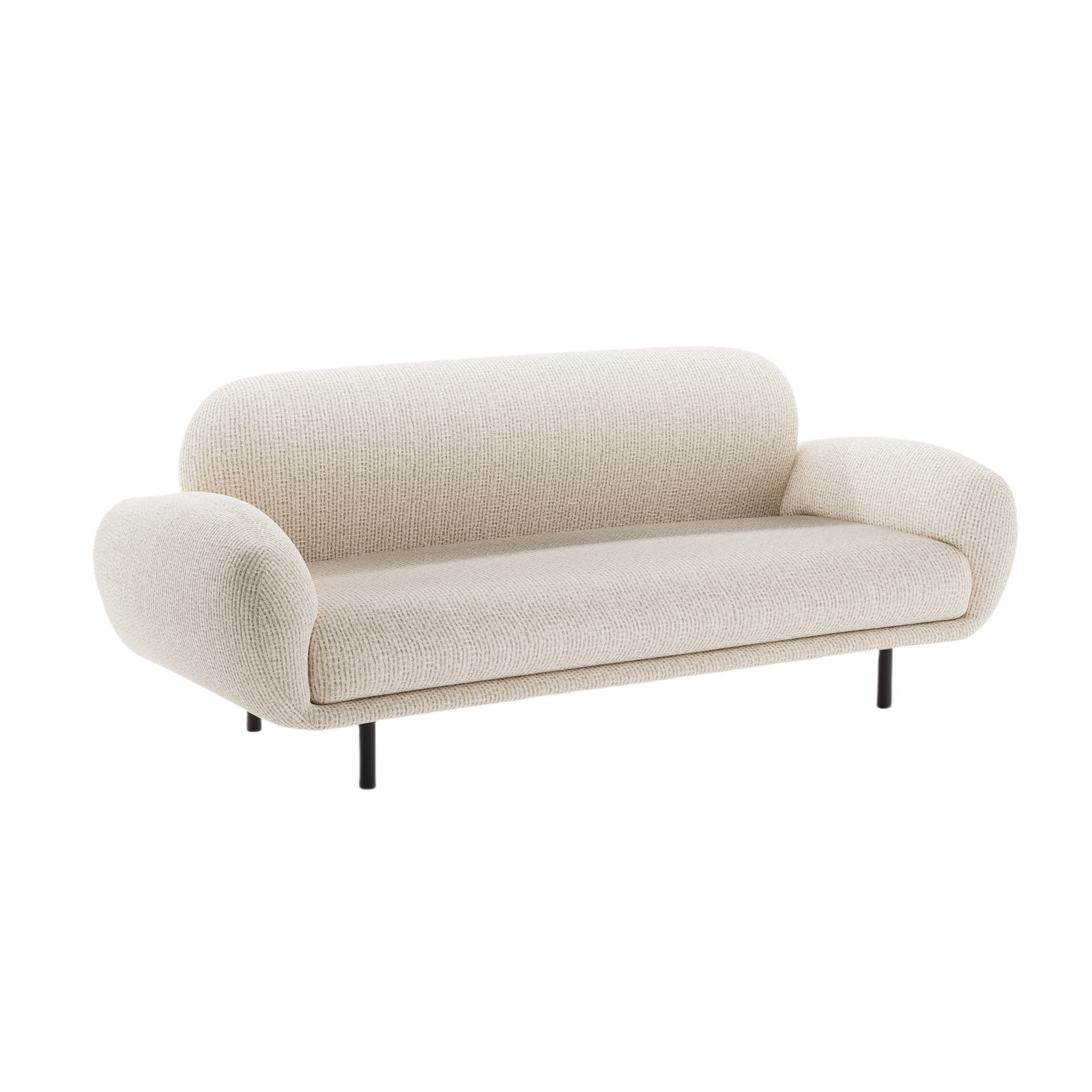 Sofa 2,5-sitzig POPPY hellbeige Chenille