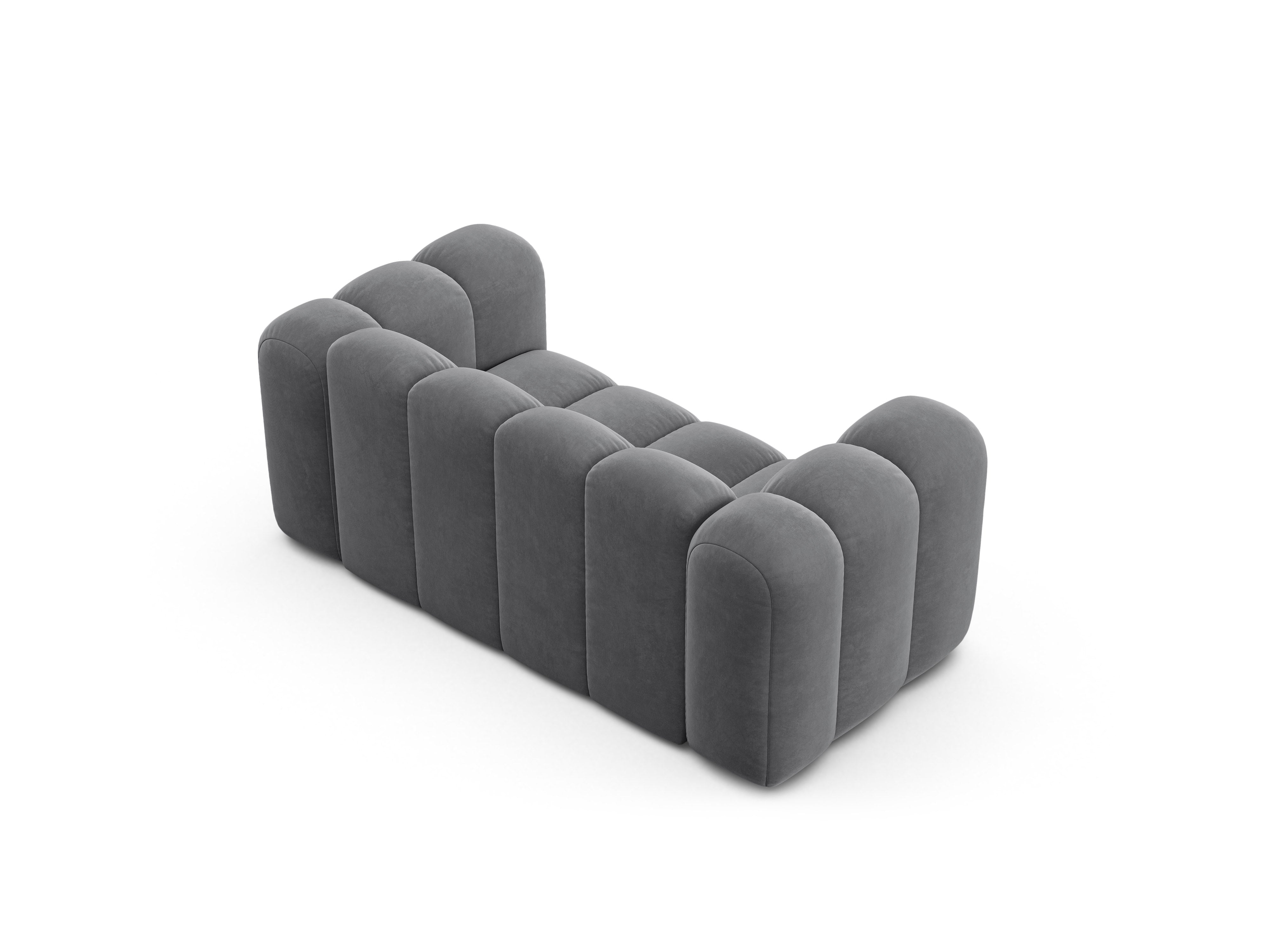 Sofa aksamitna 2-osobowa LUPINE szary