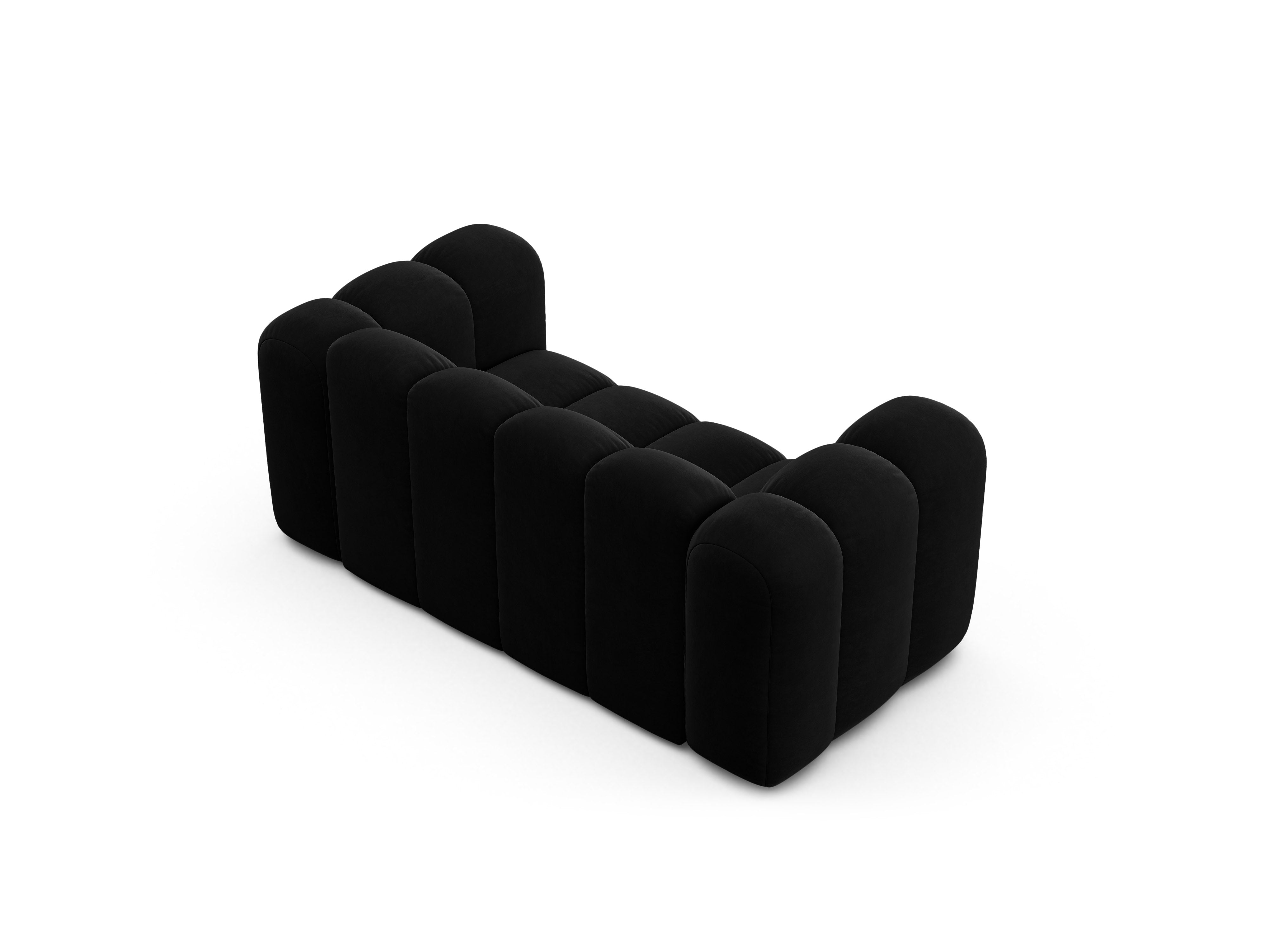Sofa aksamitna 2-osobowa LUPINE czarny