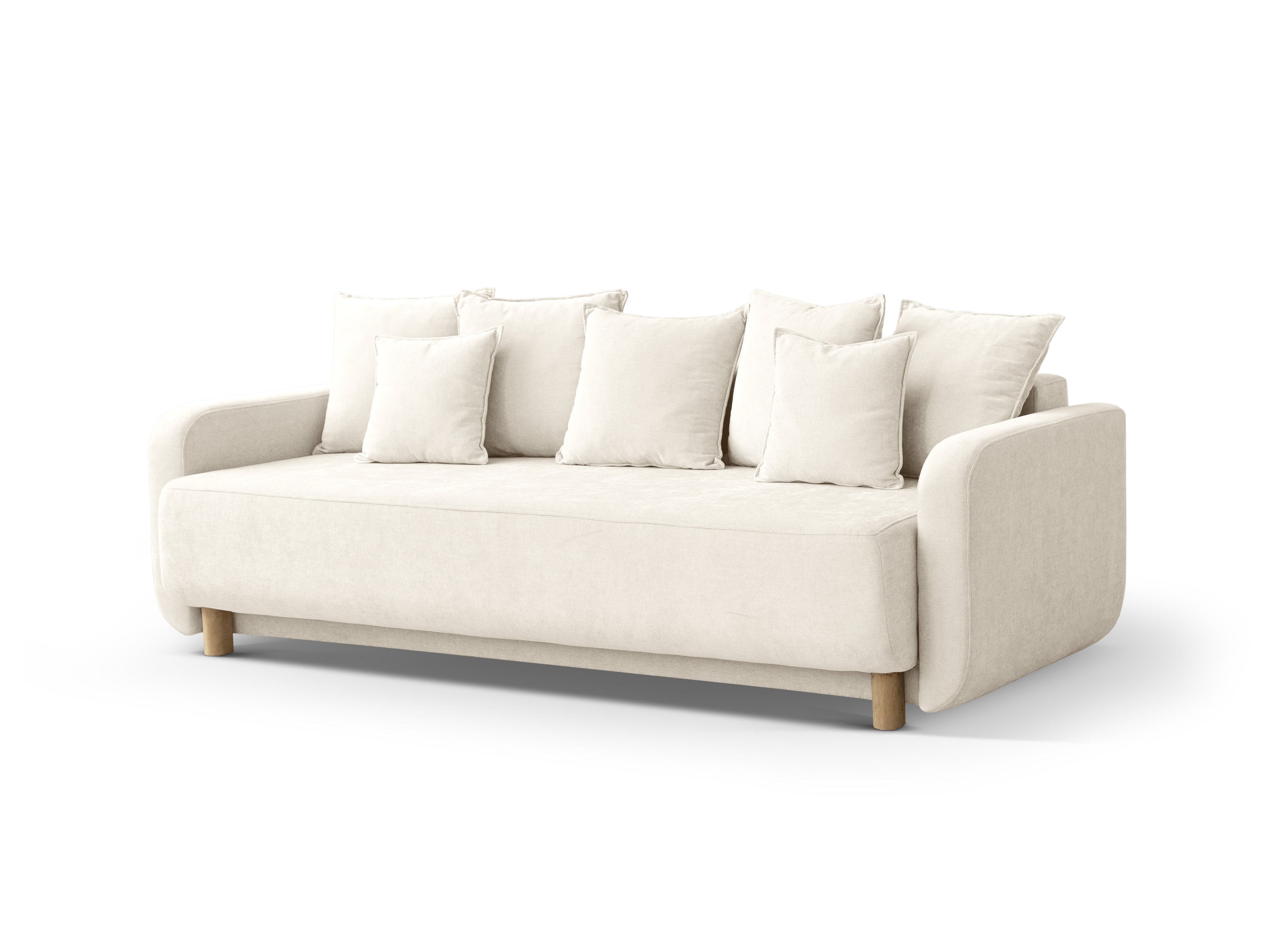 Sofa mit Schlaf-Funktion ELEN Elfenbein Chenille