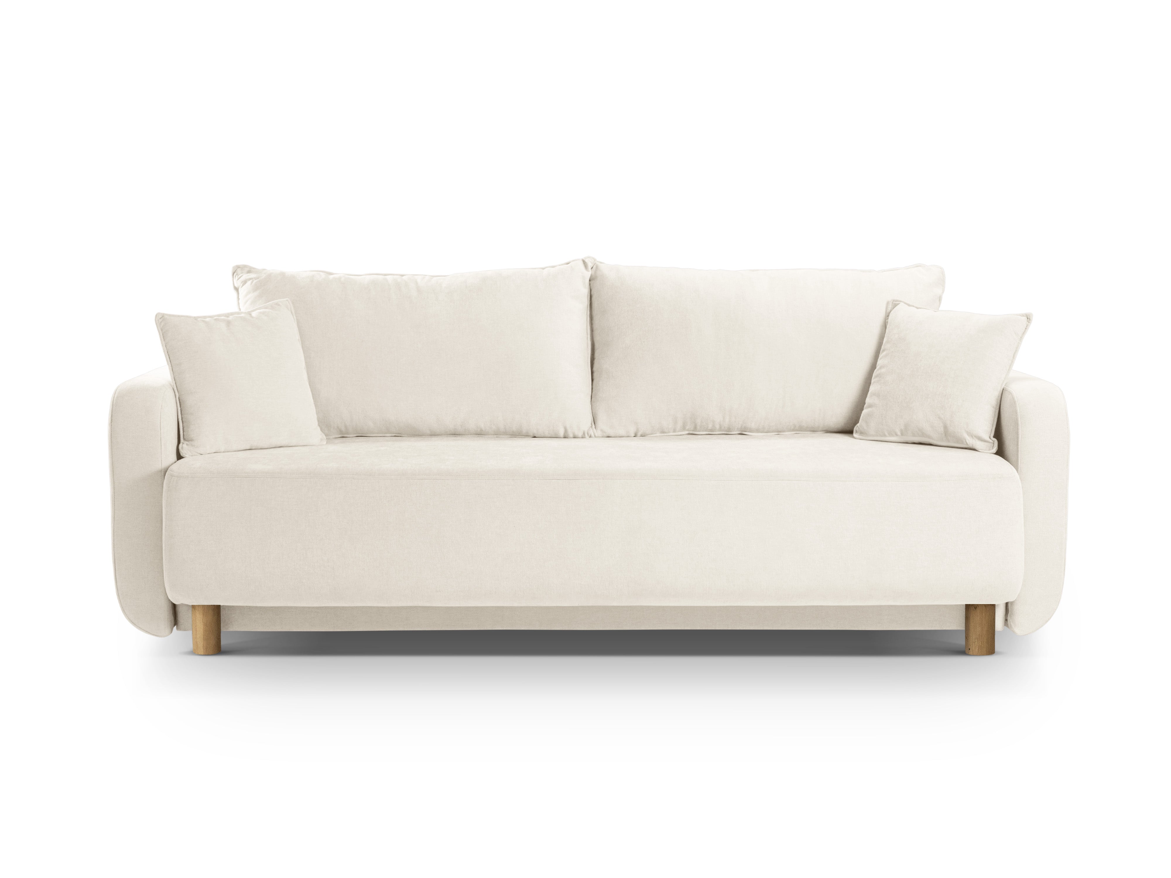 Sofa 3-Sitzer mit Schlaf-Funktion ELEN Elfenbein Chenille